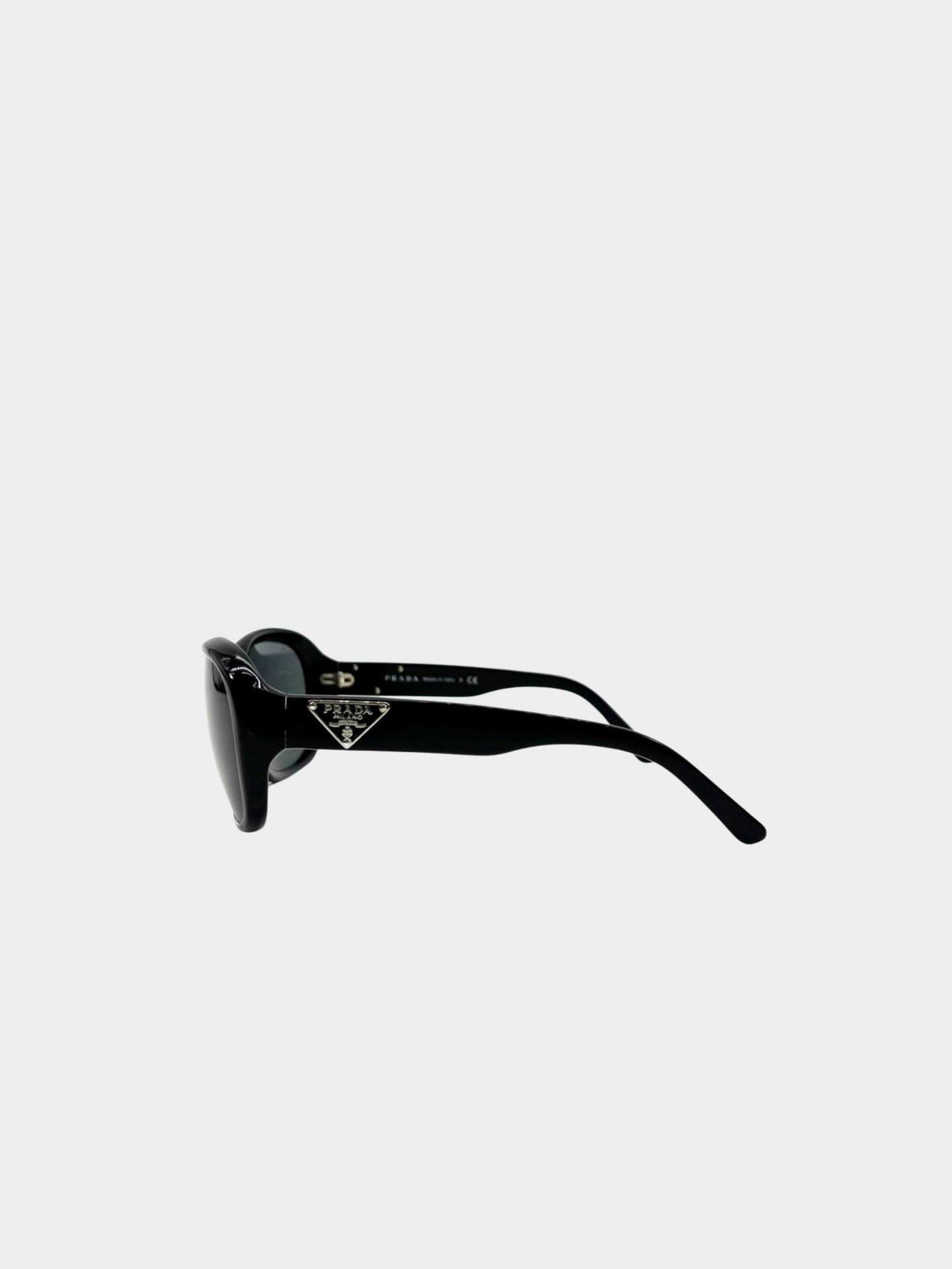 Prada 2010s Black Logo Triangle Sunglasses