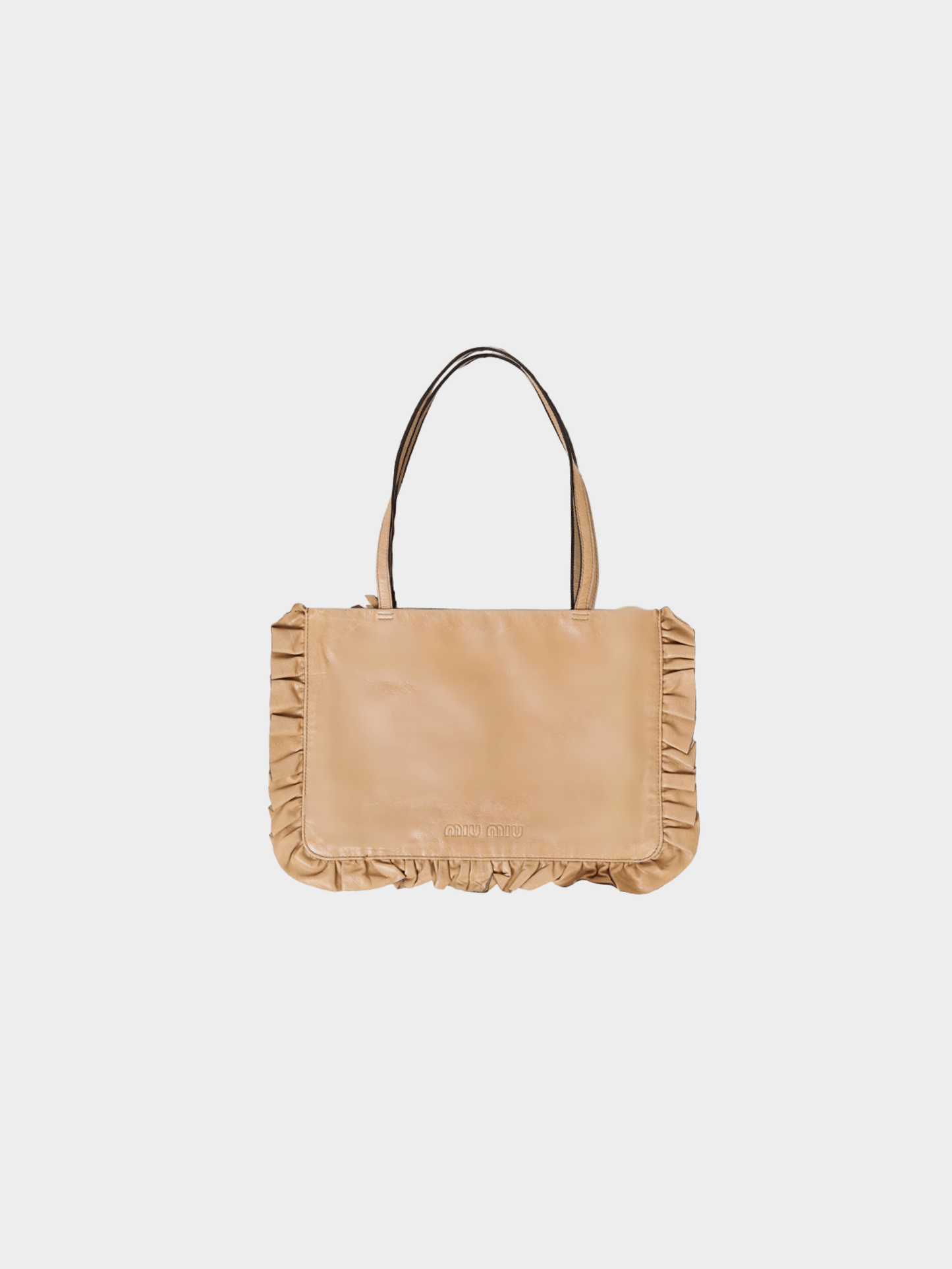 Miu Miu SS 1999 Beige Ruffle Leather Bag