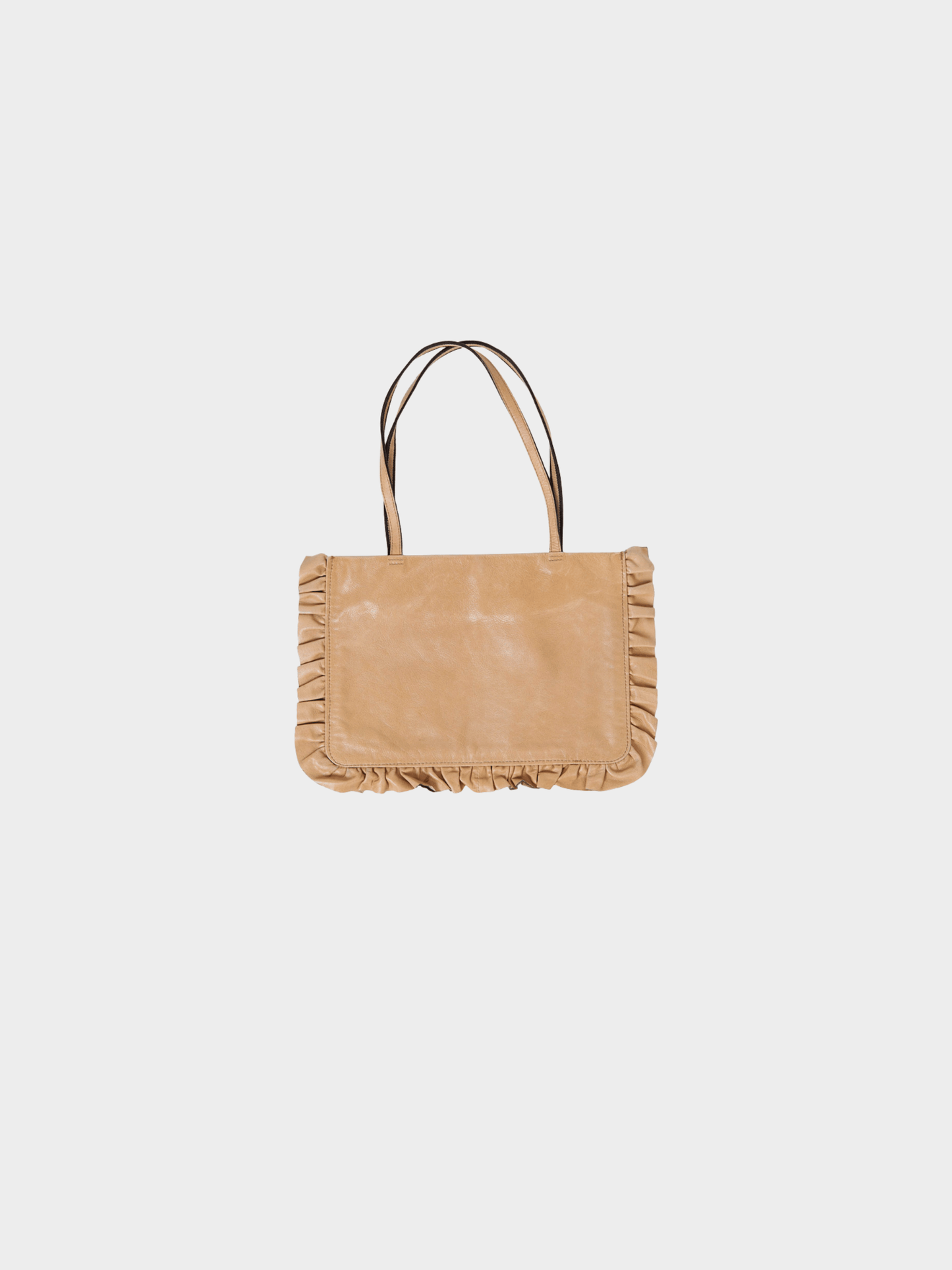 Miu Miu SS 1999 Beige Ruffle Leather Bag