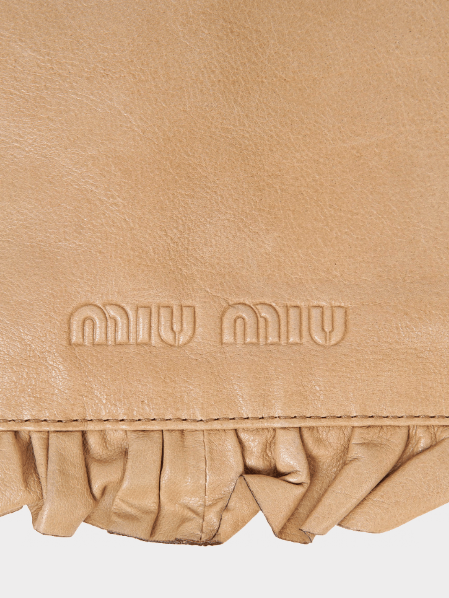Miu Miu SS 1999 Beige Ruffle Leather Bag