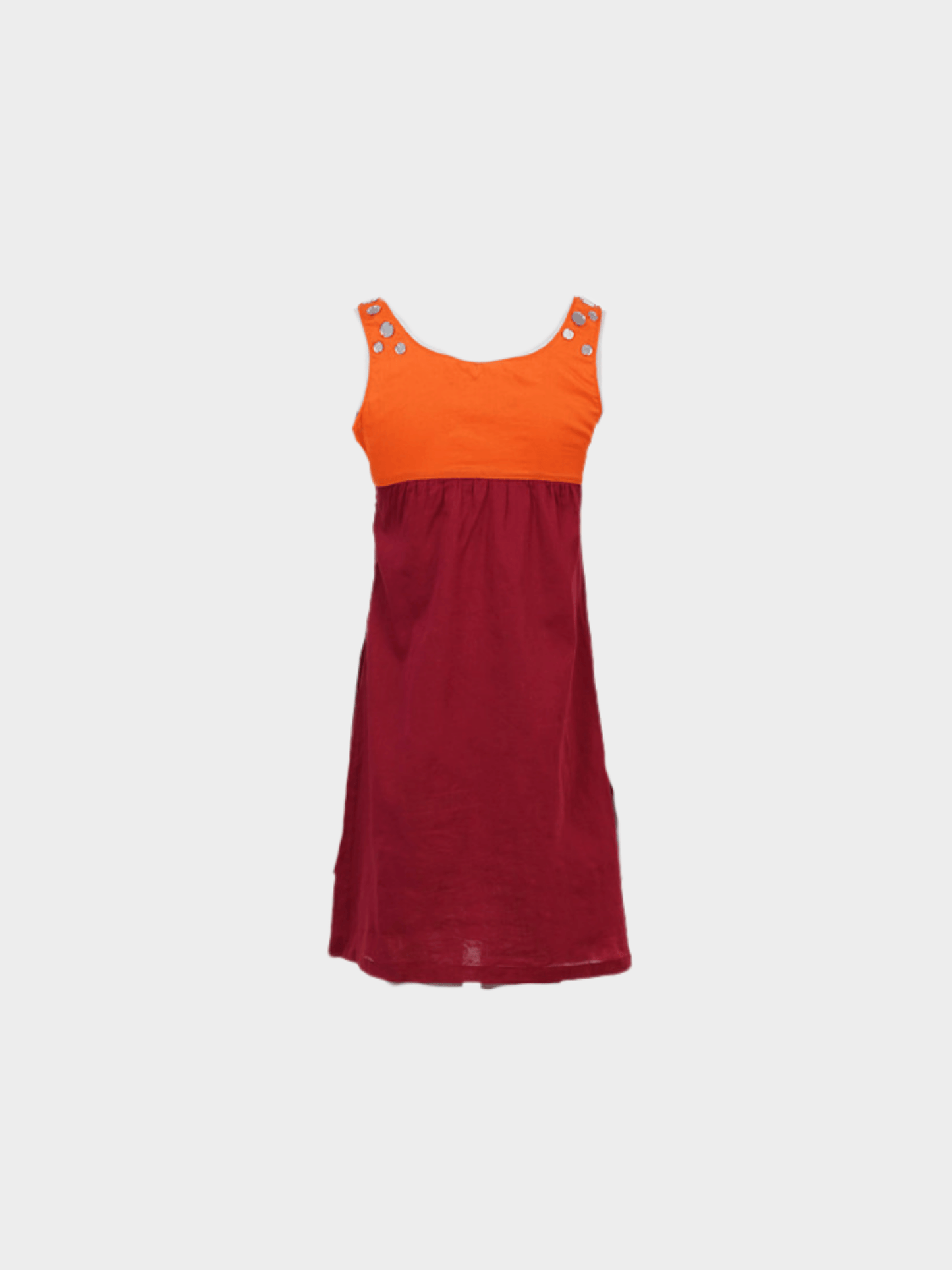 Miu Miu SS 2005 Red and Orange Cotton Mini Dress