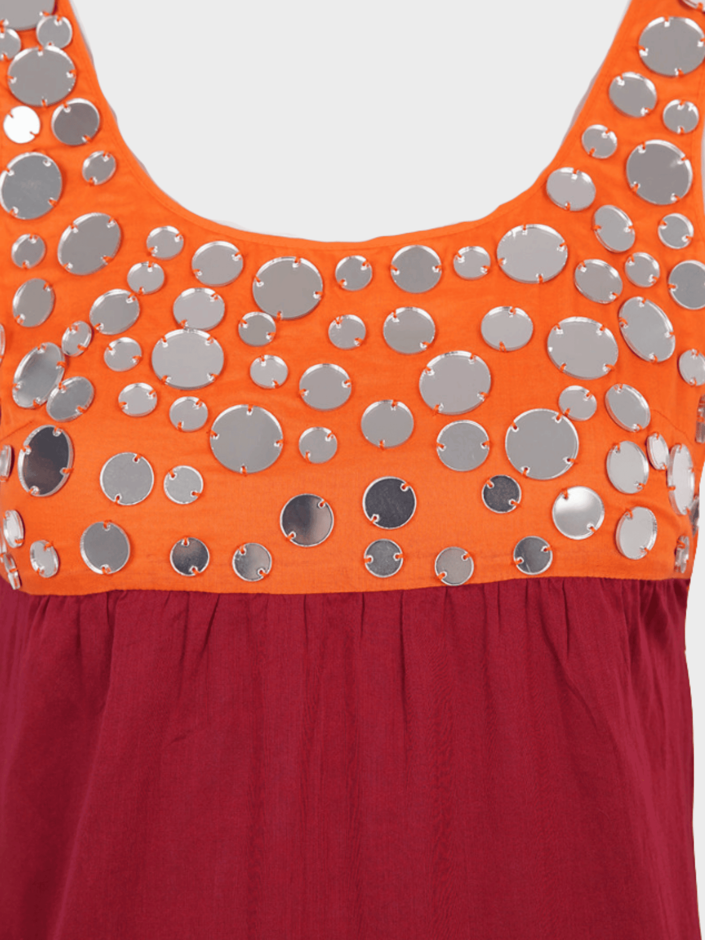 Miu Miu SS 2005 Red and Orange Cotton Mini Dress