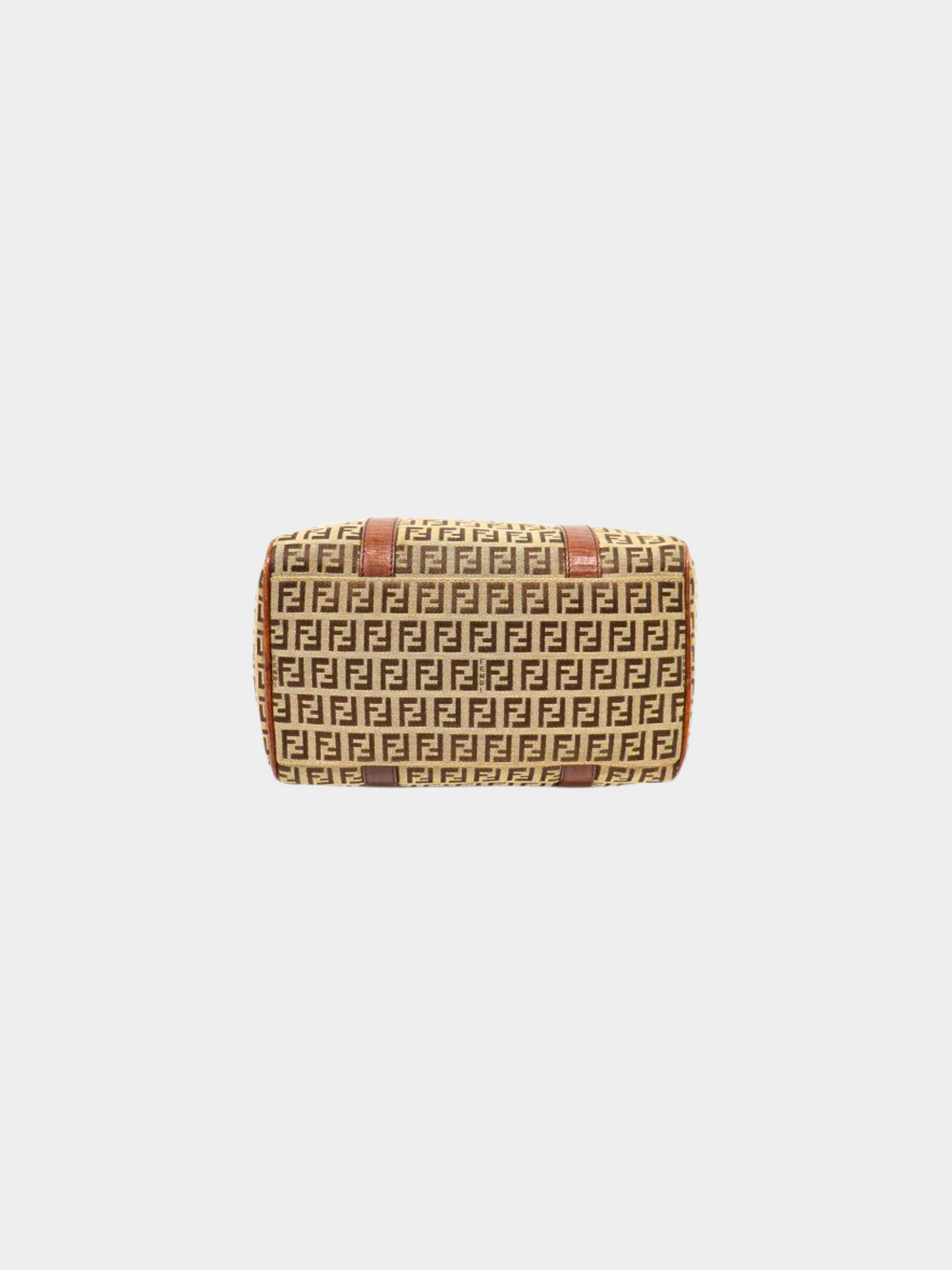 Fendi 2000s Brown Monogram Zucchino Boston Bag