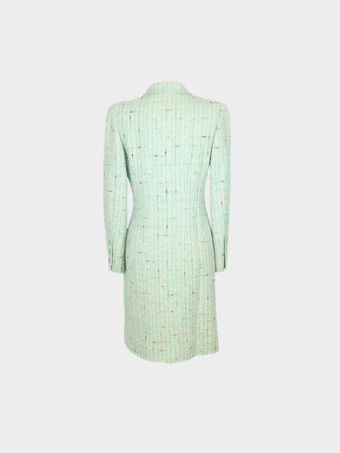 Chanel by Karl Lagerfeld SS 1996 Blue Tweed Collared Coat