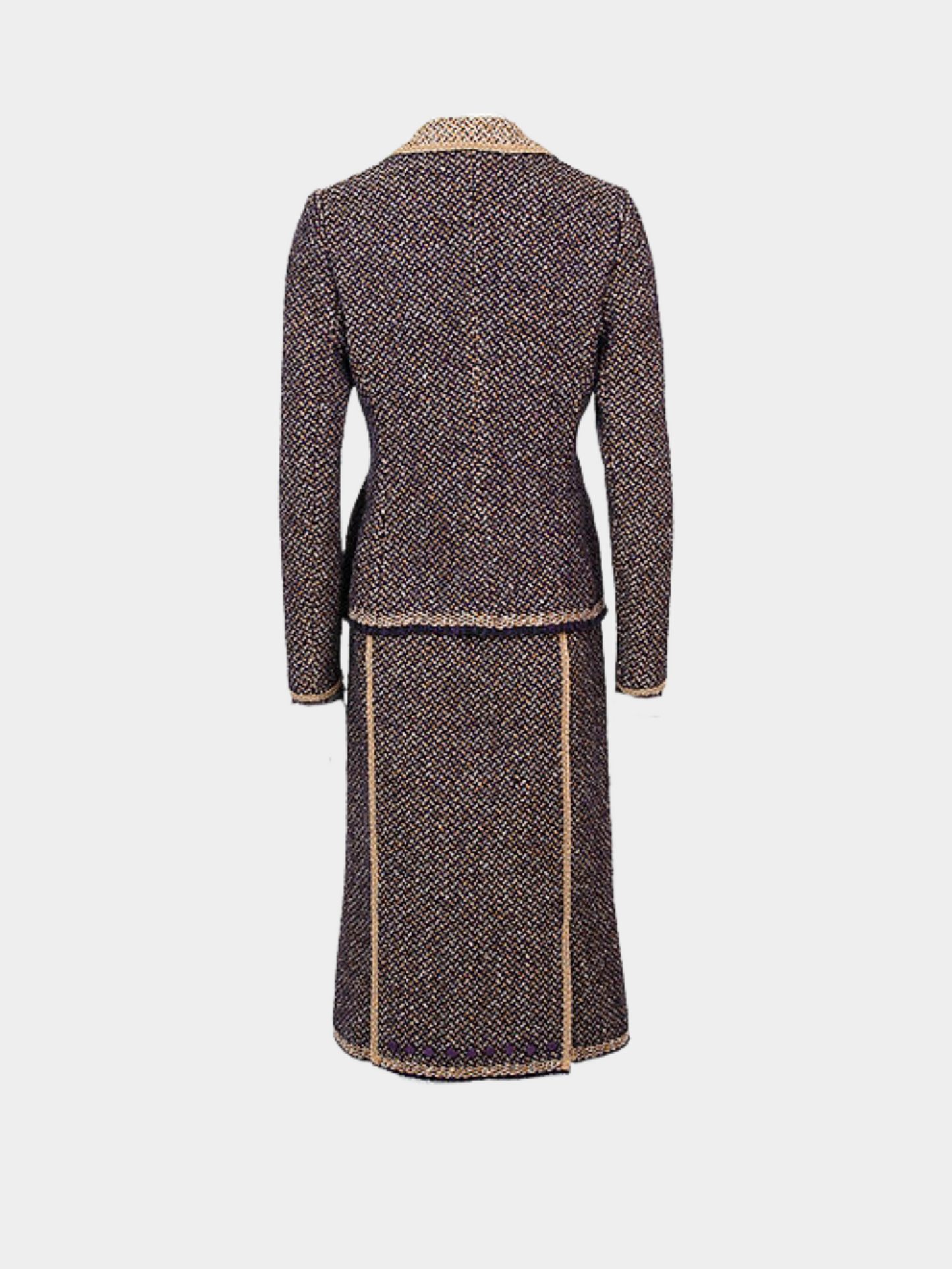 Prada FW 2000 Brown Wool Blazer and Skirt Set