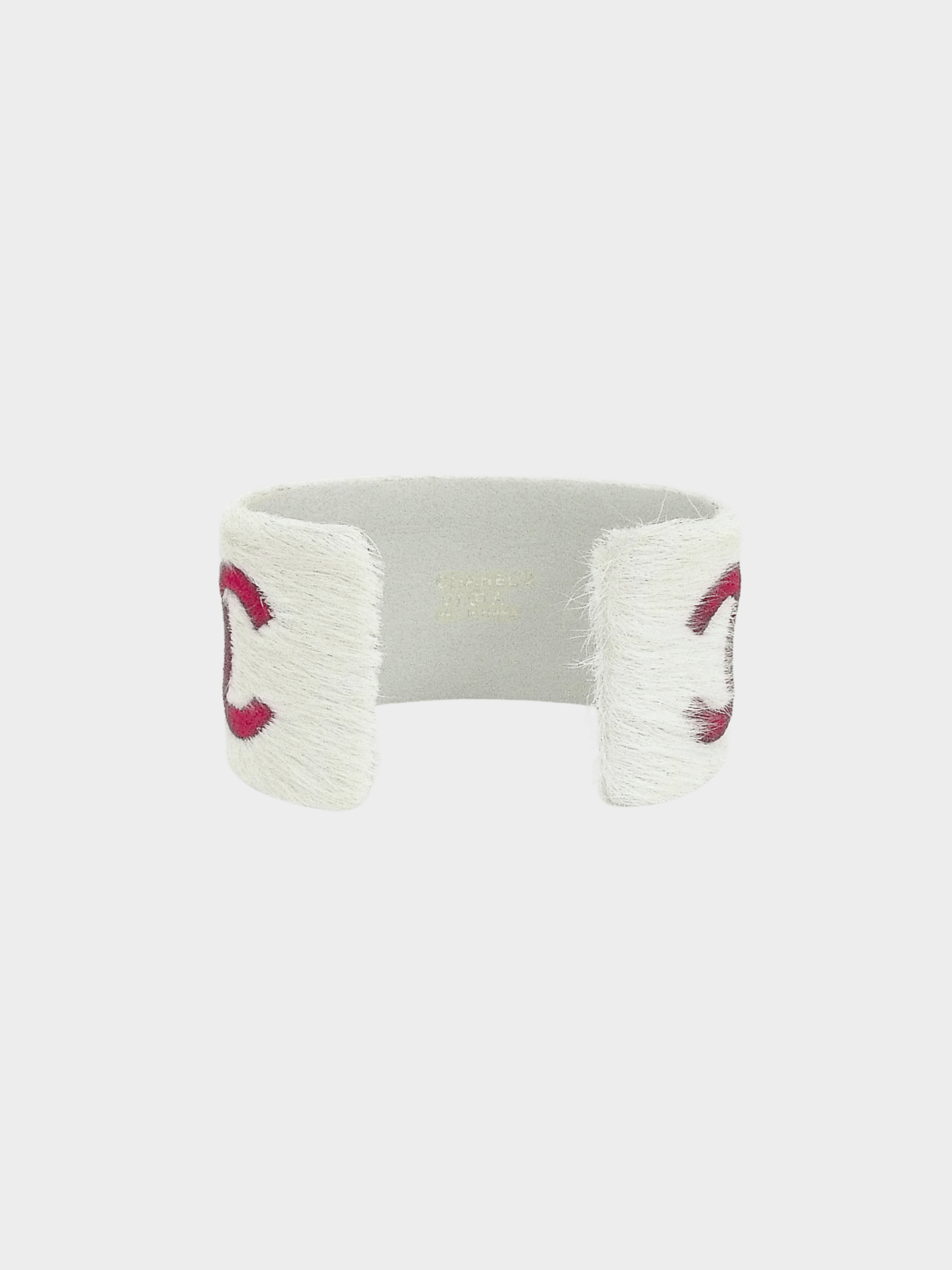 Chanel 2001 White Mohair Bangle Bracelet
