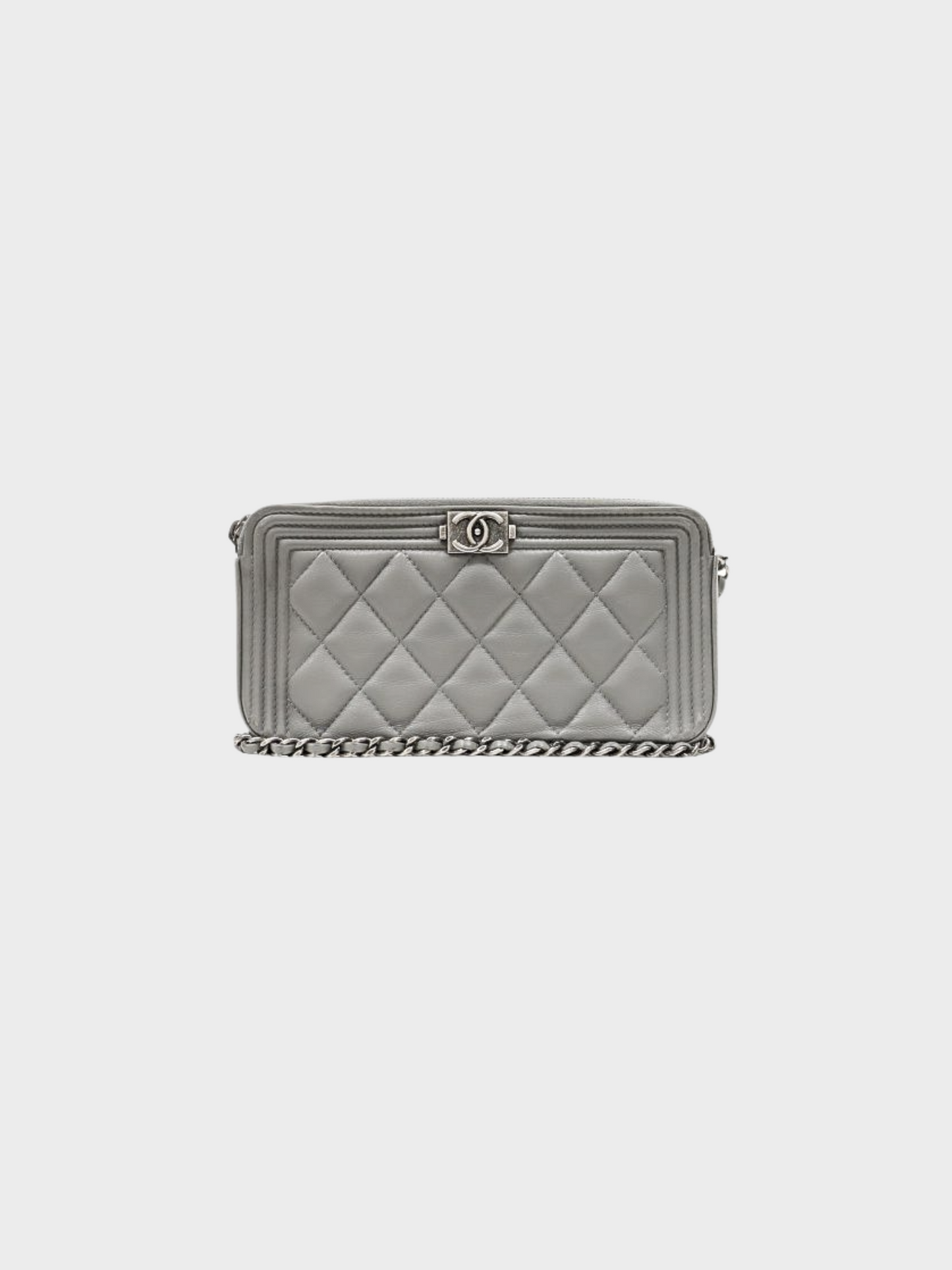 Chanel 2016 Grey Leboy Chain Wallet