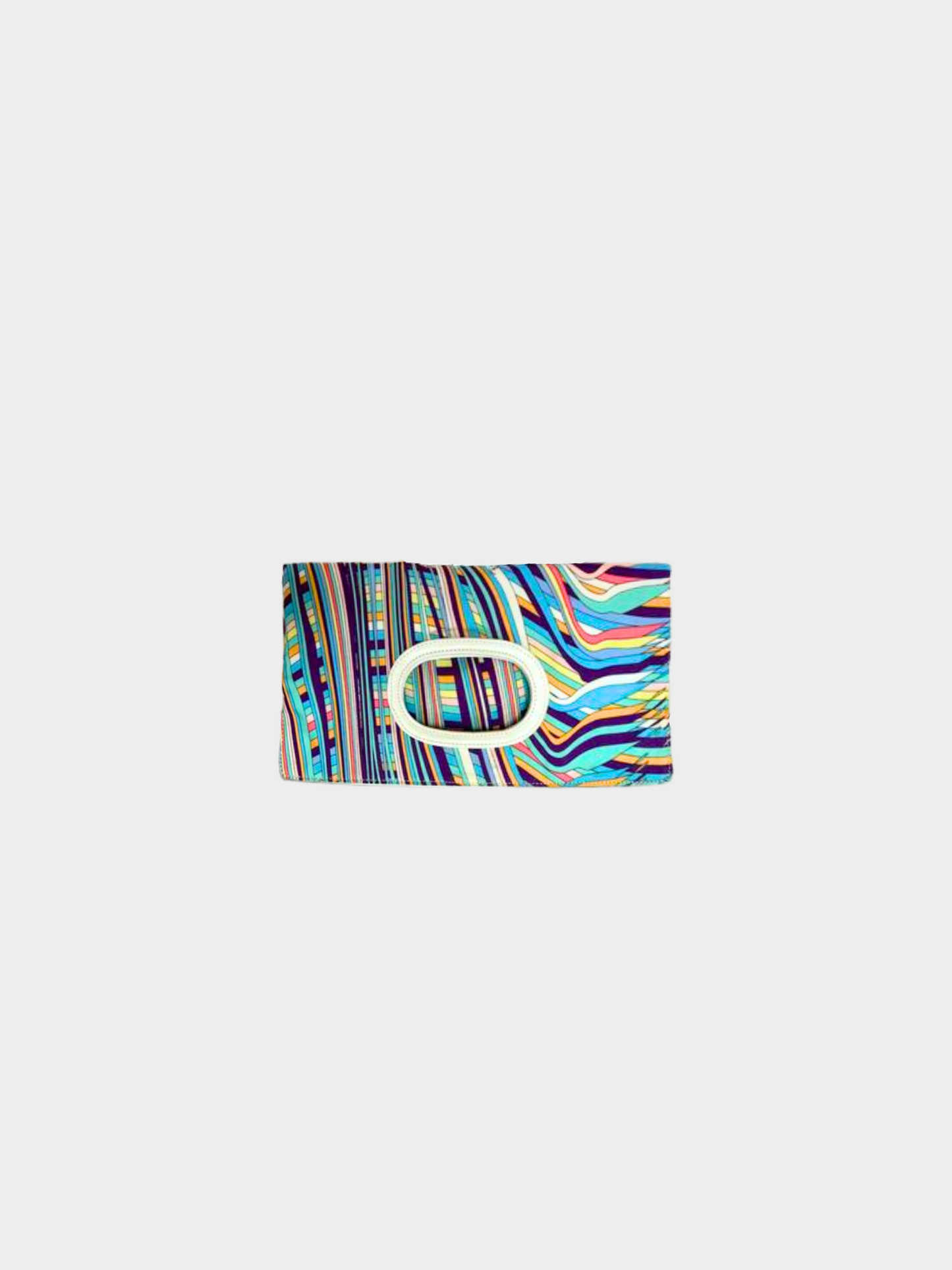 Emilio Pucci 2000s Multicolour Psychadelic Print Foldover Envelope Bag