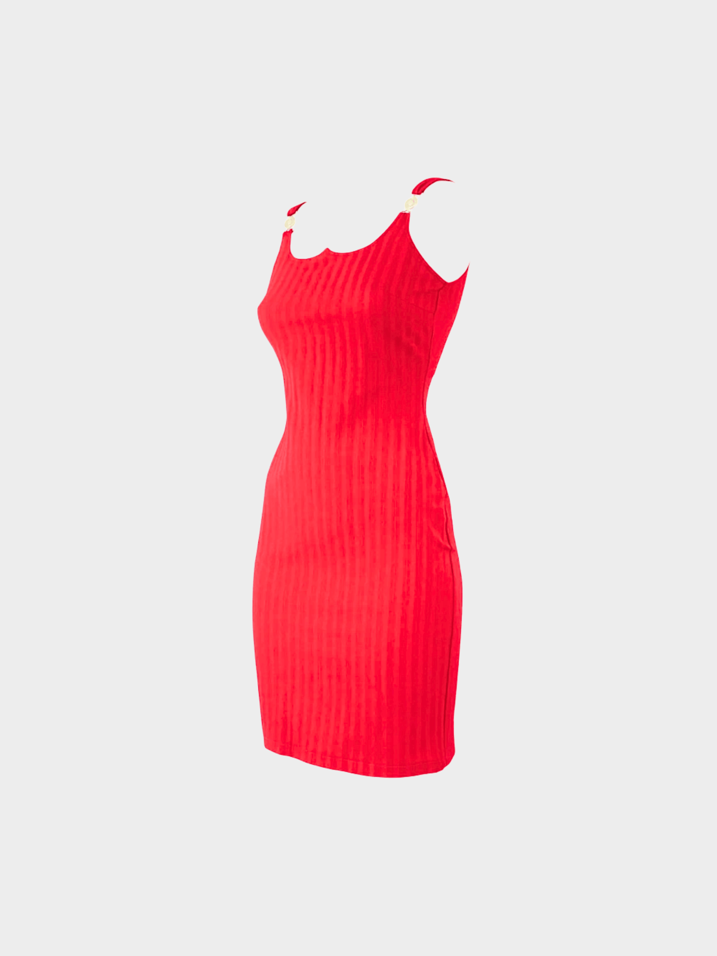 Versace Jeans Couture FW 1995 Red Medusa Bodycon Dress