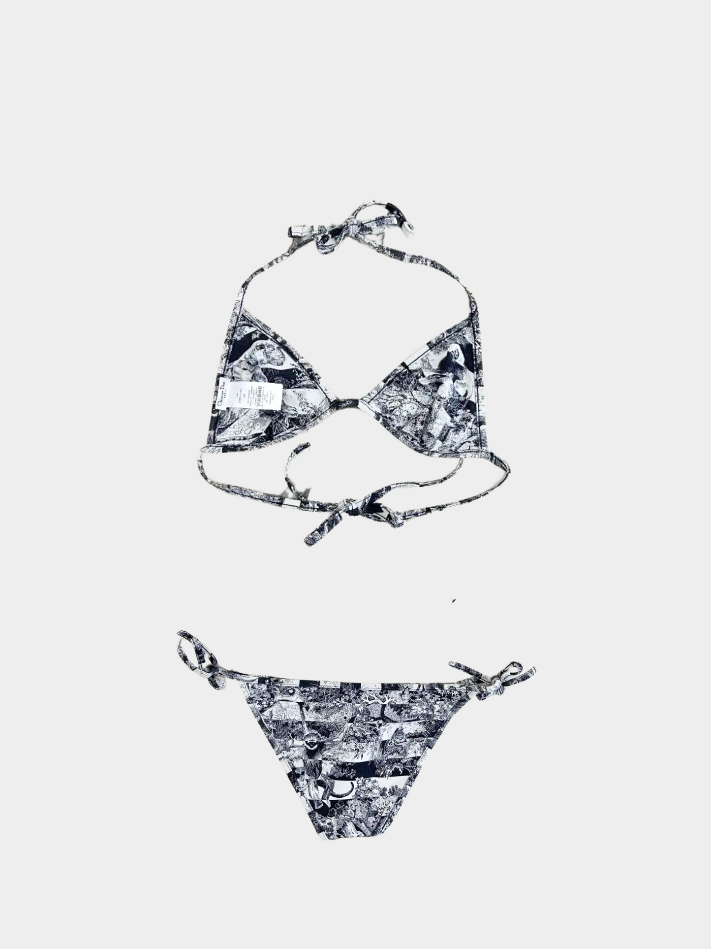 Christian Dior 2010s Navy Toile de Jouy bikini