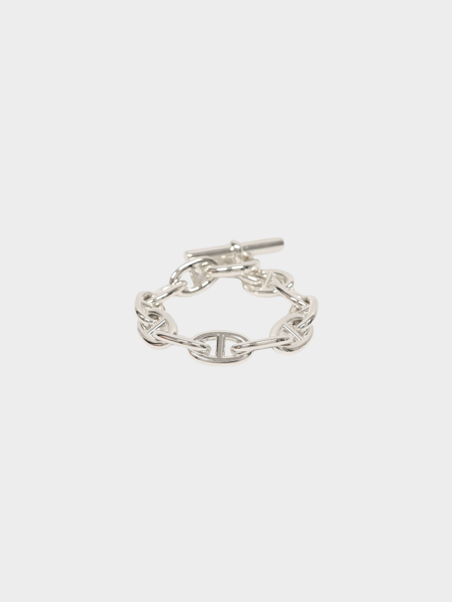 Hermès 2020s 925 Silver Chaîne d'Ancre Motif T-bar Bracelet