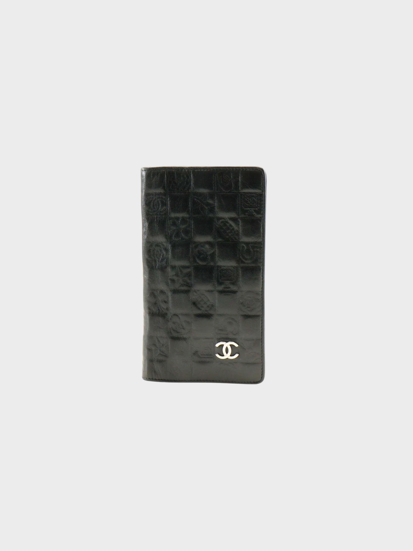 Chanel 2004 Black Coco Mark Icon Long Wallet