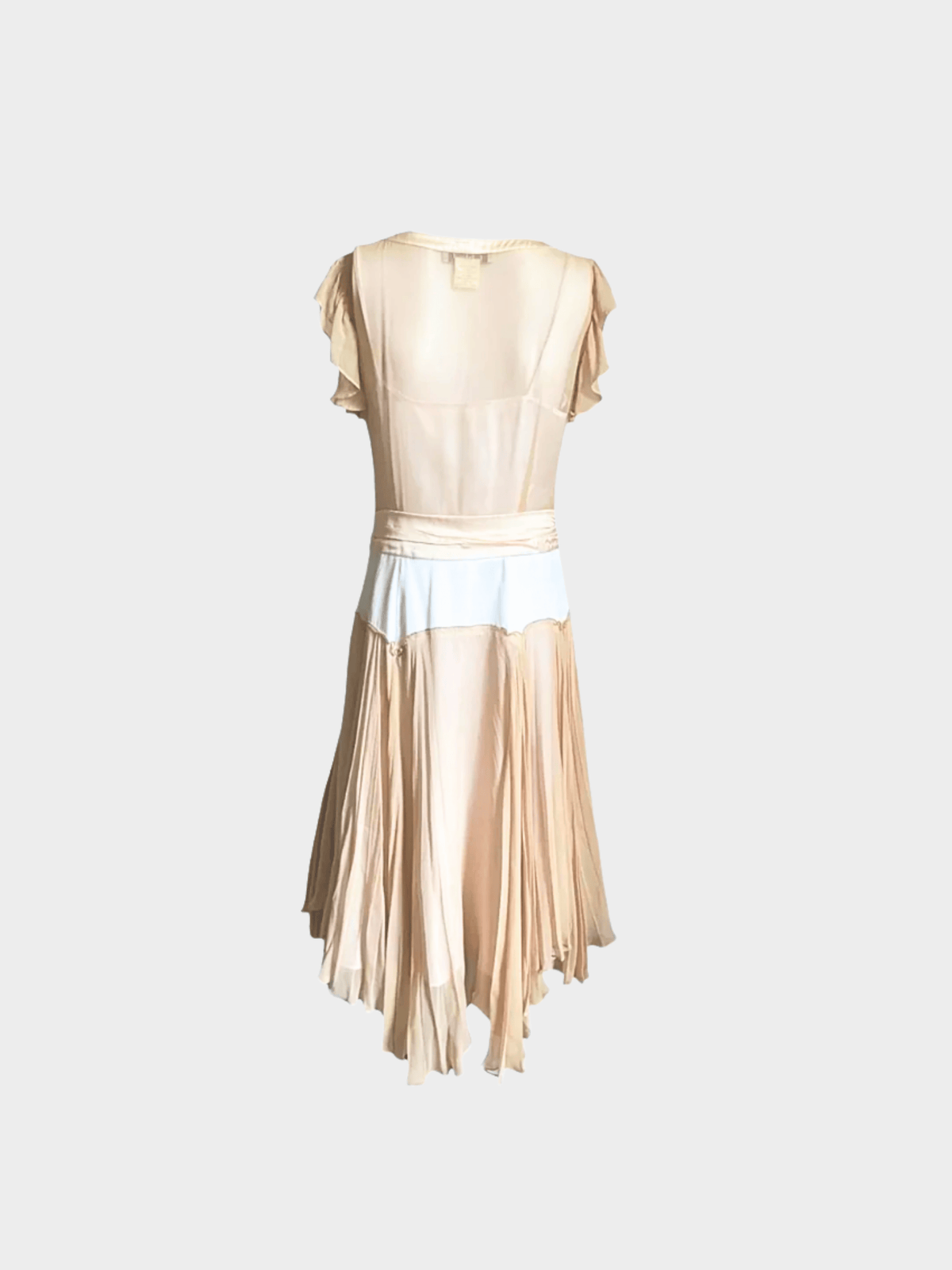 Chloe FW 2005 Runway Beige Silk Dress