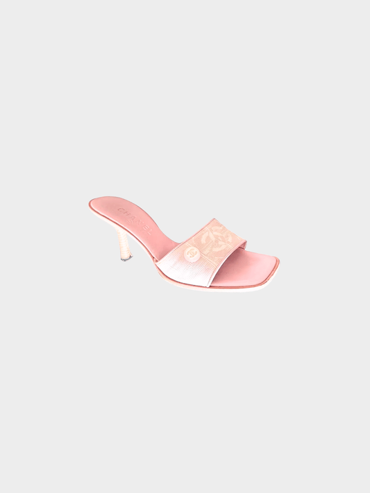 Chanel 2000s Pink Travel Line Canvas Heels
