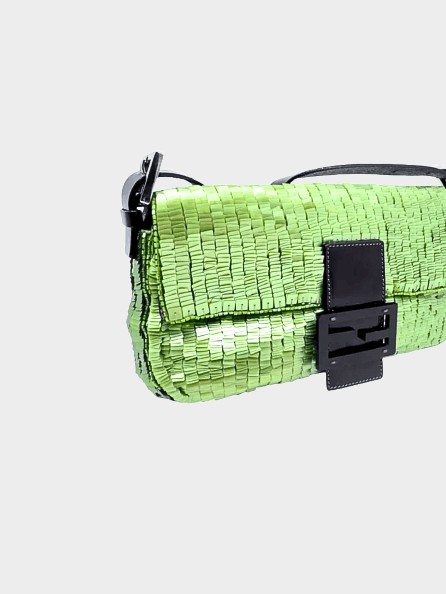 Fendi 2000s Green Sequined Baguette Bag