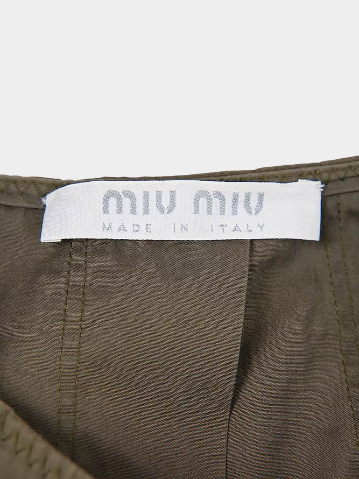 Miu Miu SS 1999 Khaki Ruffle Mini Skirt