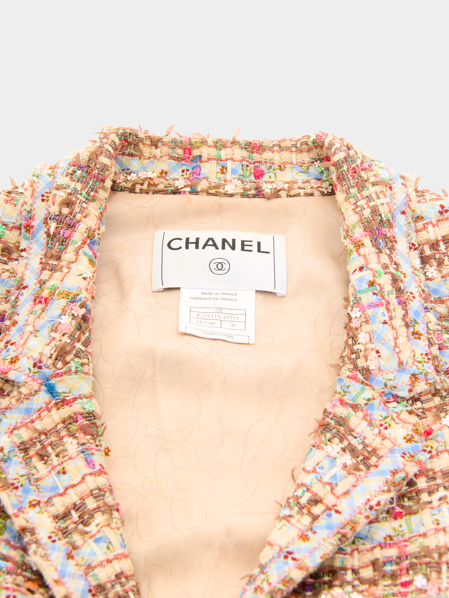 Chanel by Karl Lagerfeld SS 2005 Multicolor ribbon boucle jacket