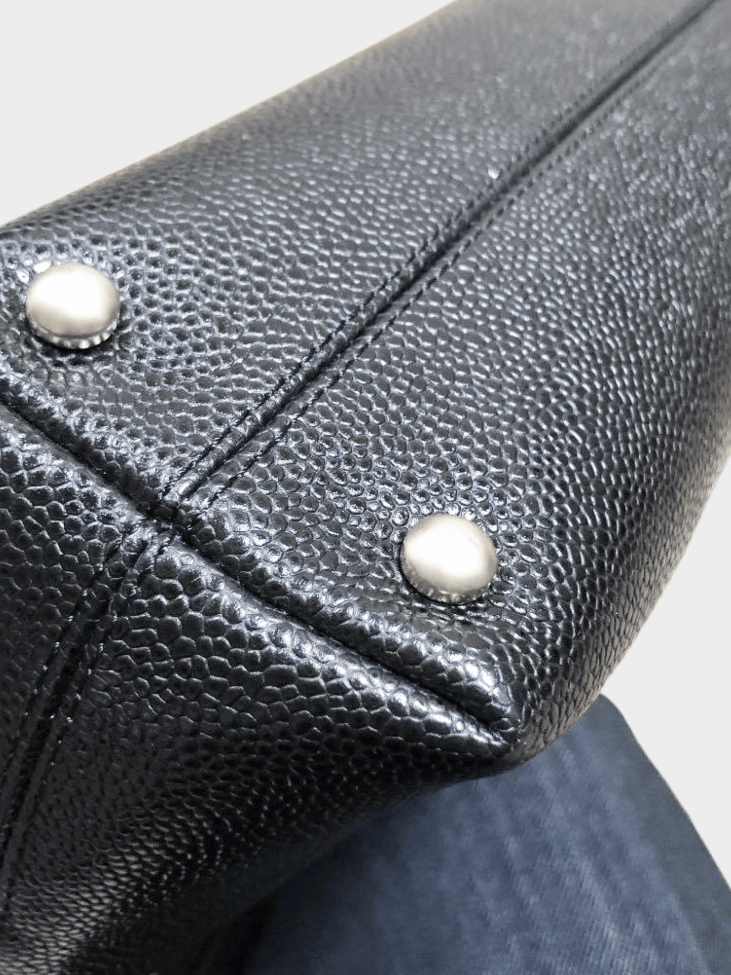 Chanel 2000s Black Caviar Leather Tote Bag