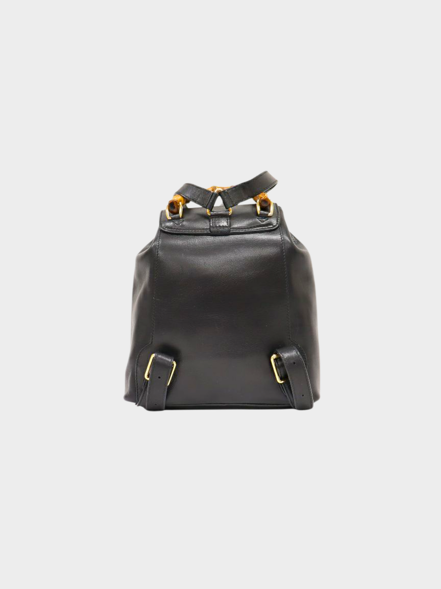 Gucci 2010s Black Bamboo Turnlock Backpack Bag
