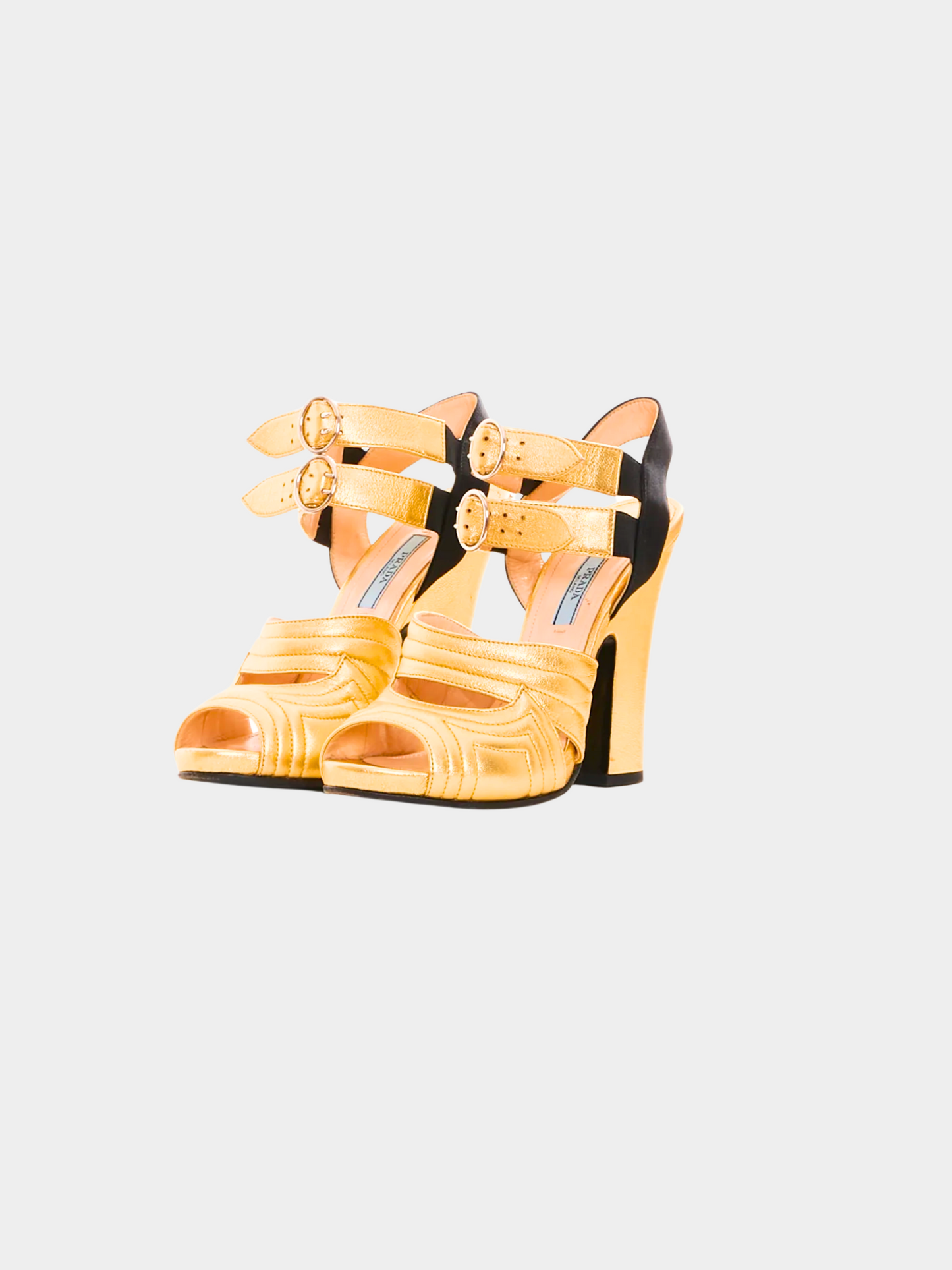 Prada 2000s Gold Buckle Heels