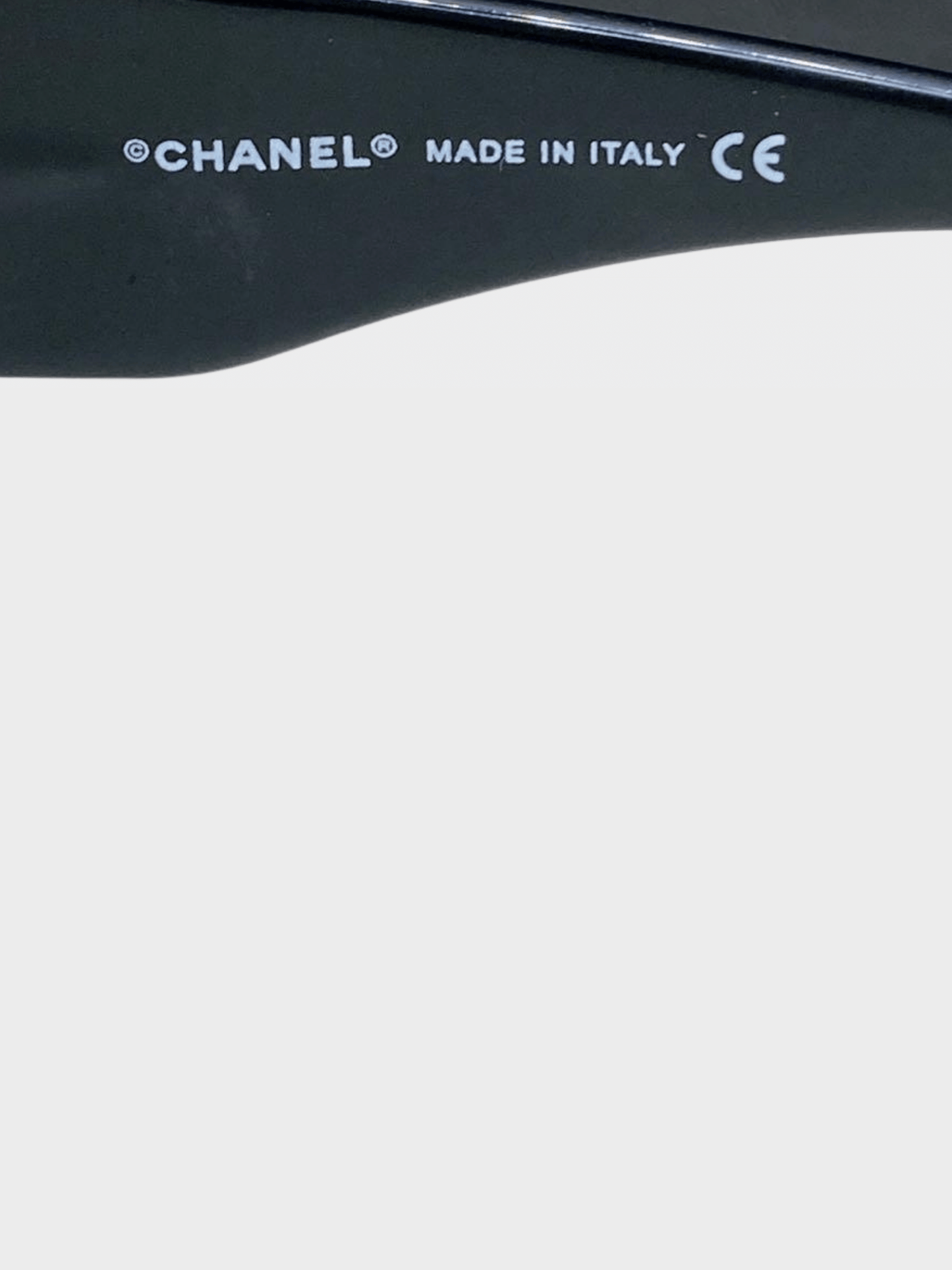Chanel 2000s Black Frame Camellia Flower Sunglasses