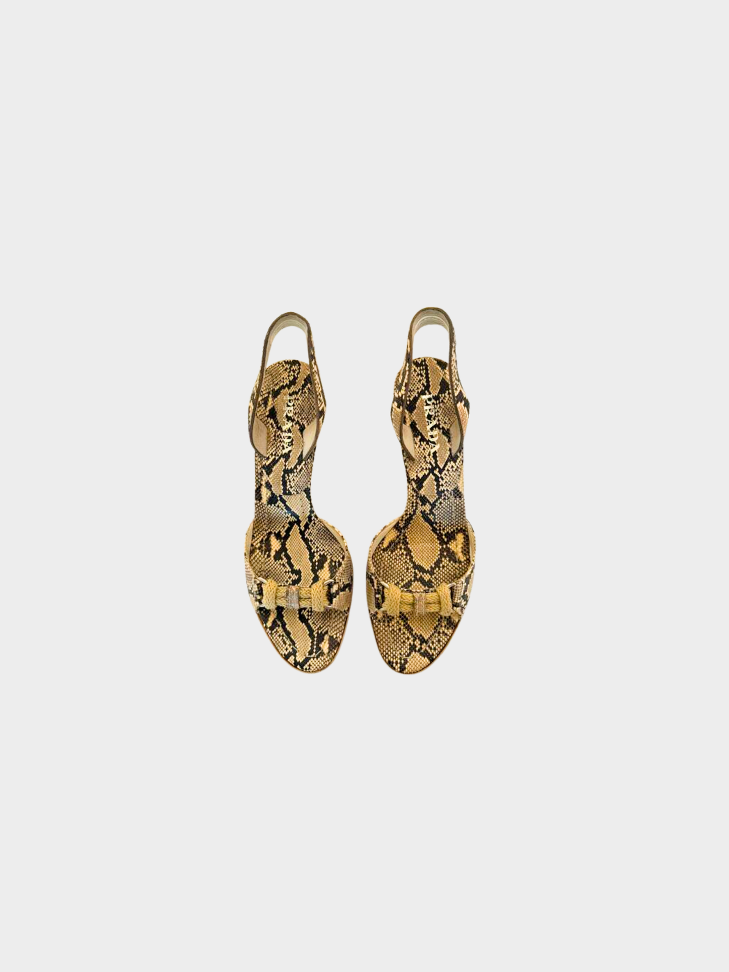 Prada 2000s Beige Snakeskin Print Heels