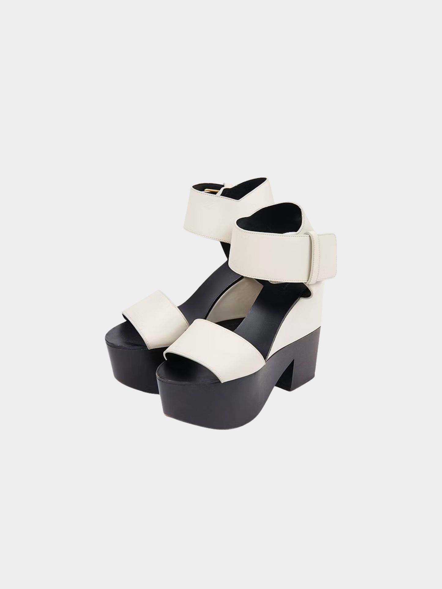 Celine SS 2012 Grey Wood Platform High Heels