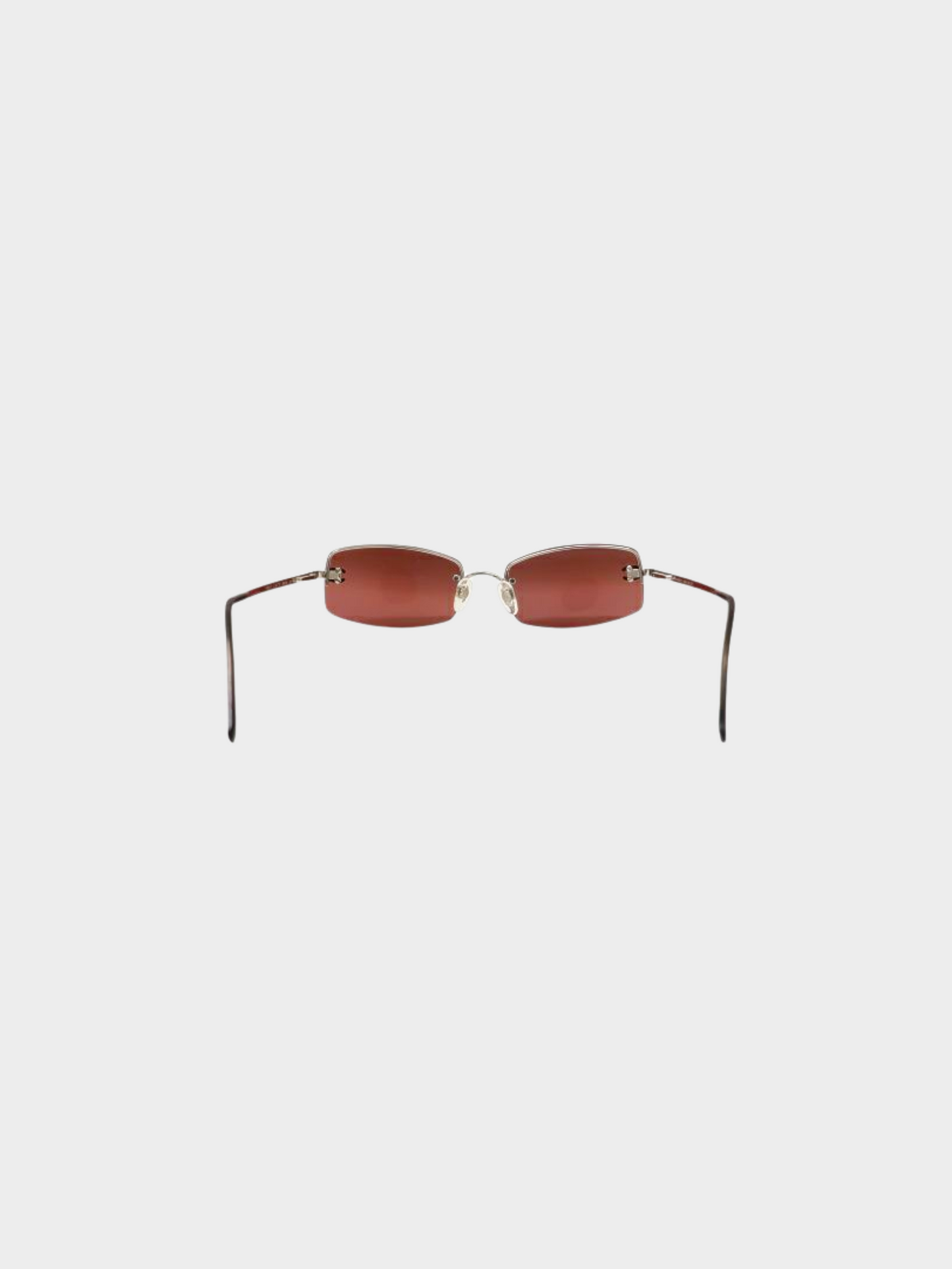 Chanel 2000s Burgundy CC Rectangle Sunglasses