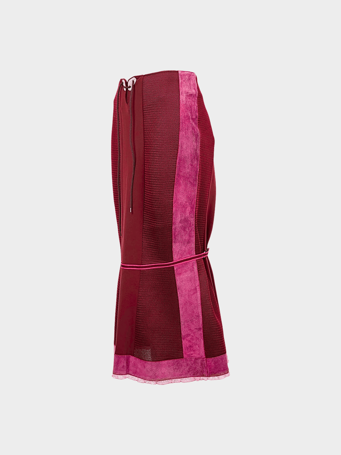 Miu Miu FW 1999 Runway Maroon Flared Skirt