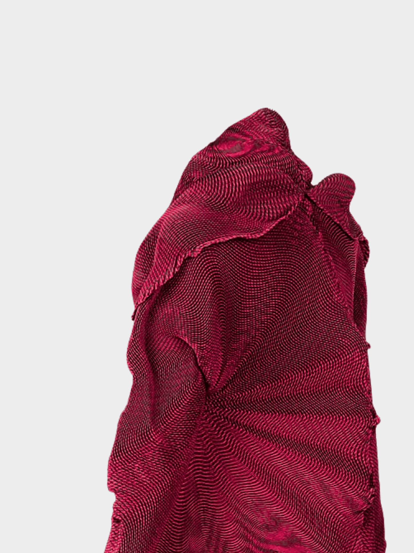 Issey Miyake FW 2017 Pleated Burgundy Sculptural Jacket