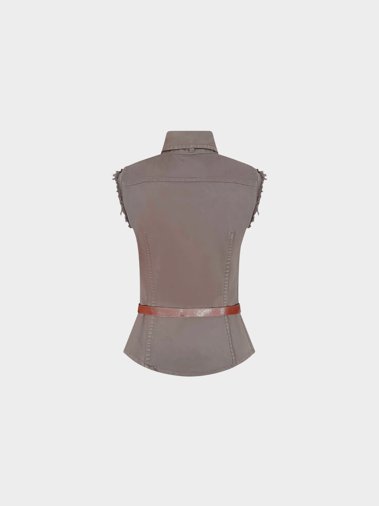 Dsquared2 FW 2003 Brown Leather Strap Top