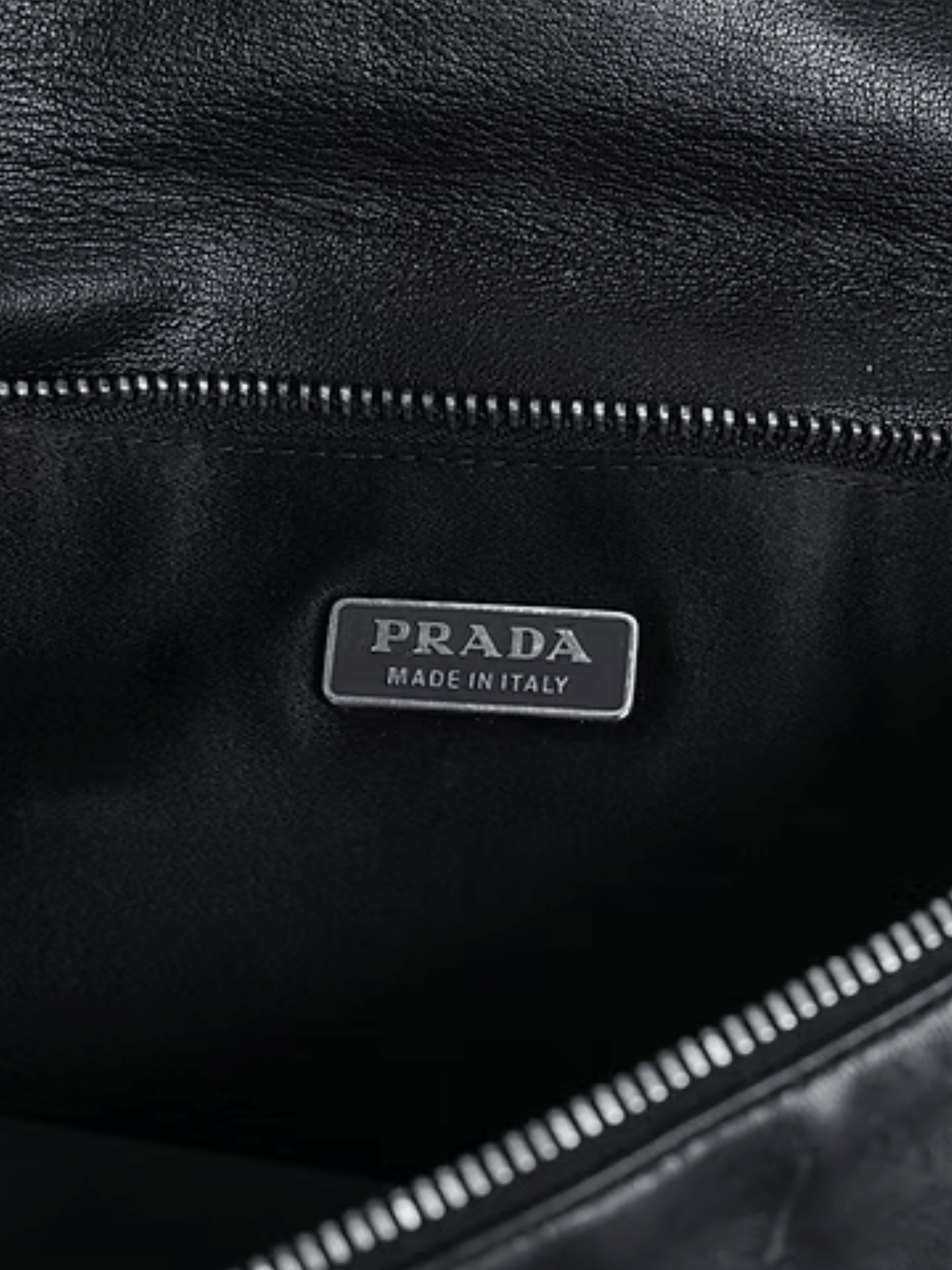 Prada SS 2001 All Black Flat Leather Bag