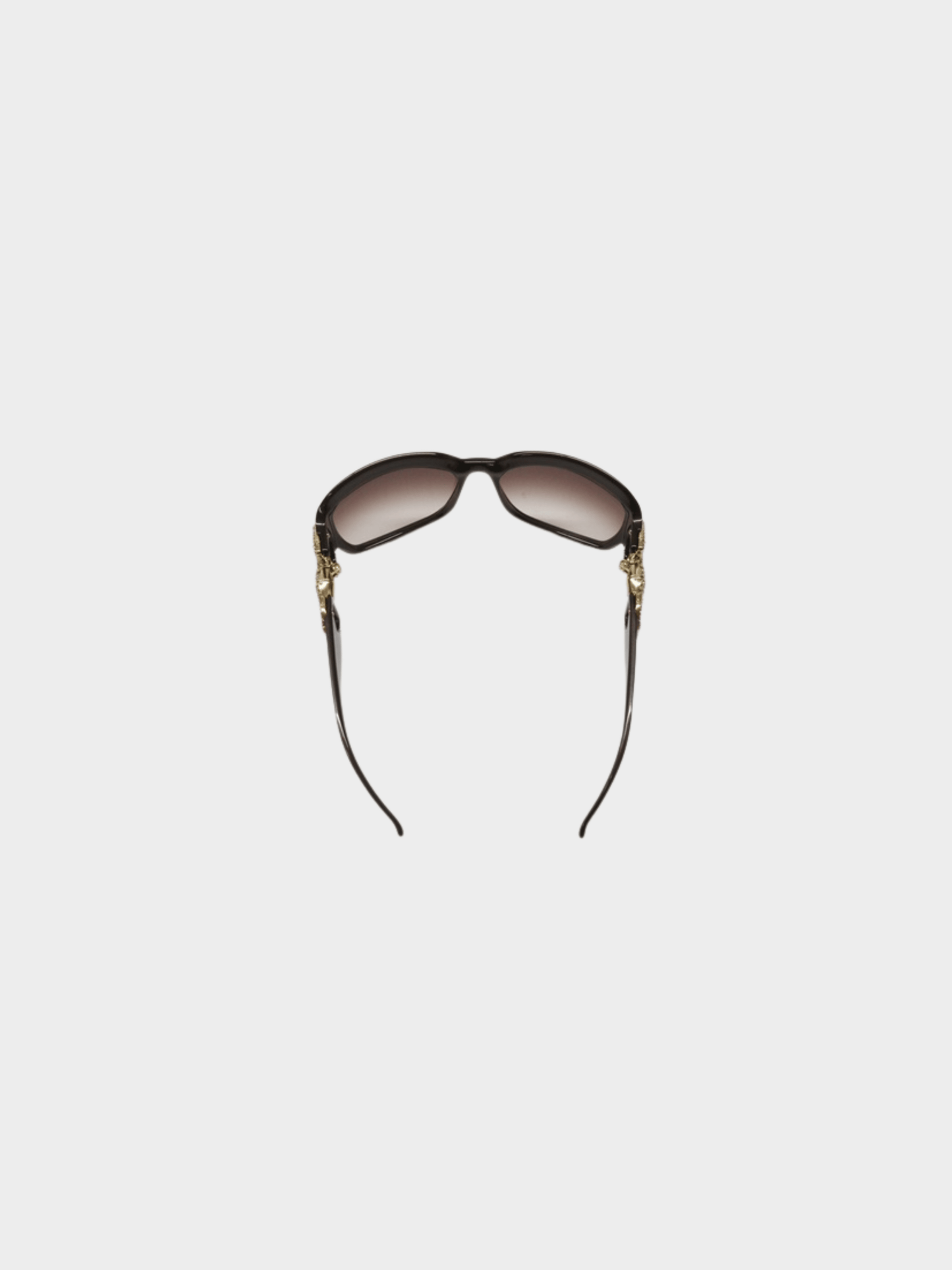 Gucci 2000s Brown Rhinestone Crystal Horsebit Sunglasses