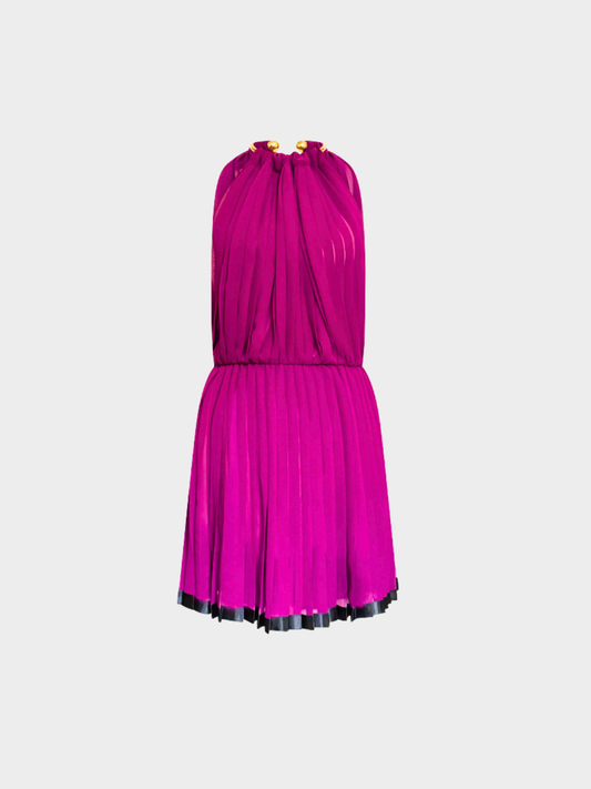 Roberto Cavalli 2012 Purple Halter Mini Dress