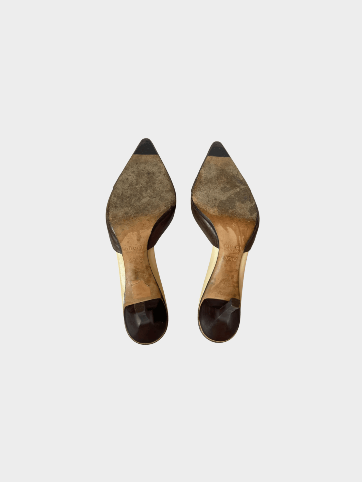 Gucci 2000s Brown Leather Pointed Mules