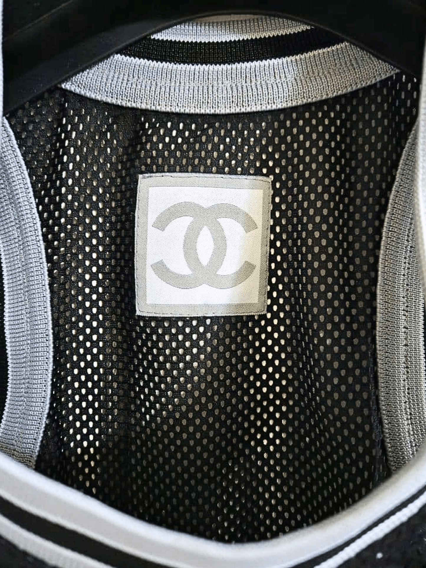 Chanel 2004 Black Sport Mesh Top