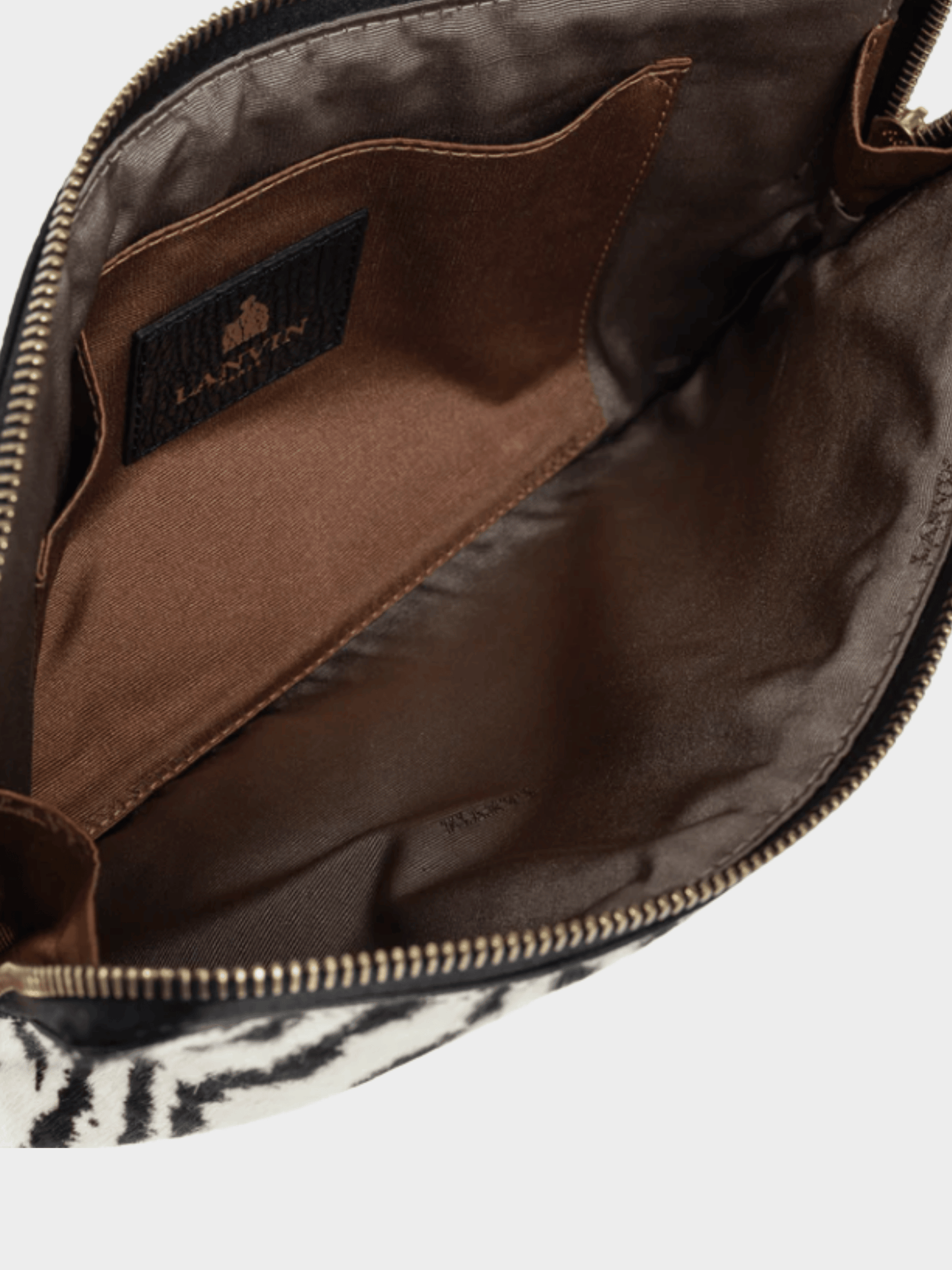 Lanvin 2000s Zebra PonyHair and Leather Oversized Clutch