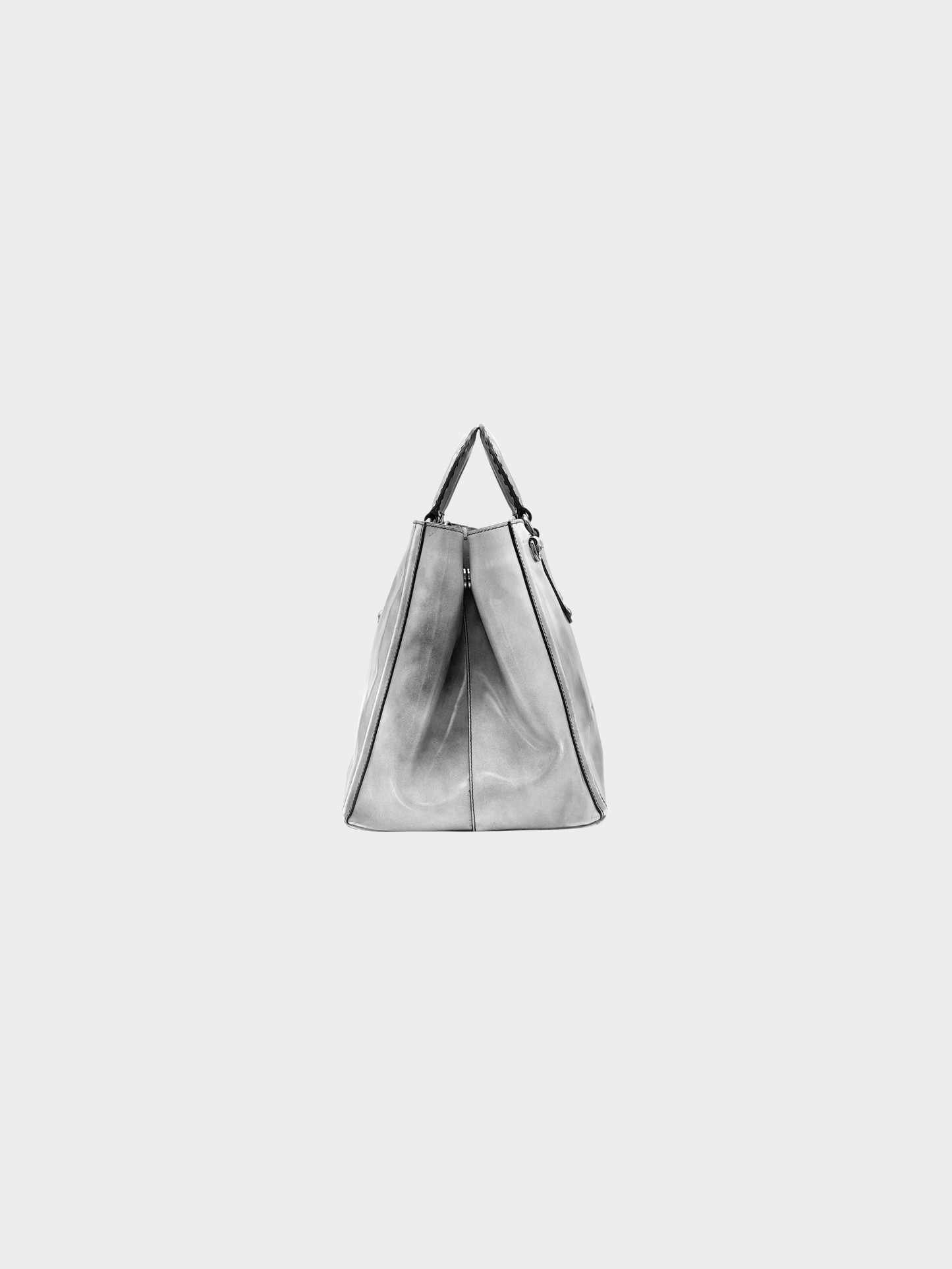 Prada 2000s Silver Vitello Tie Dye Leather Tote Bag