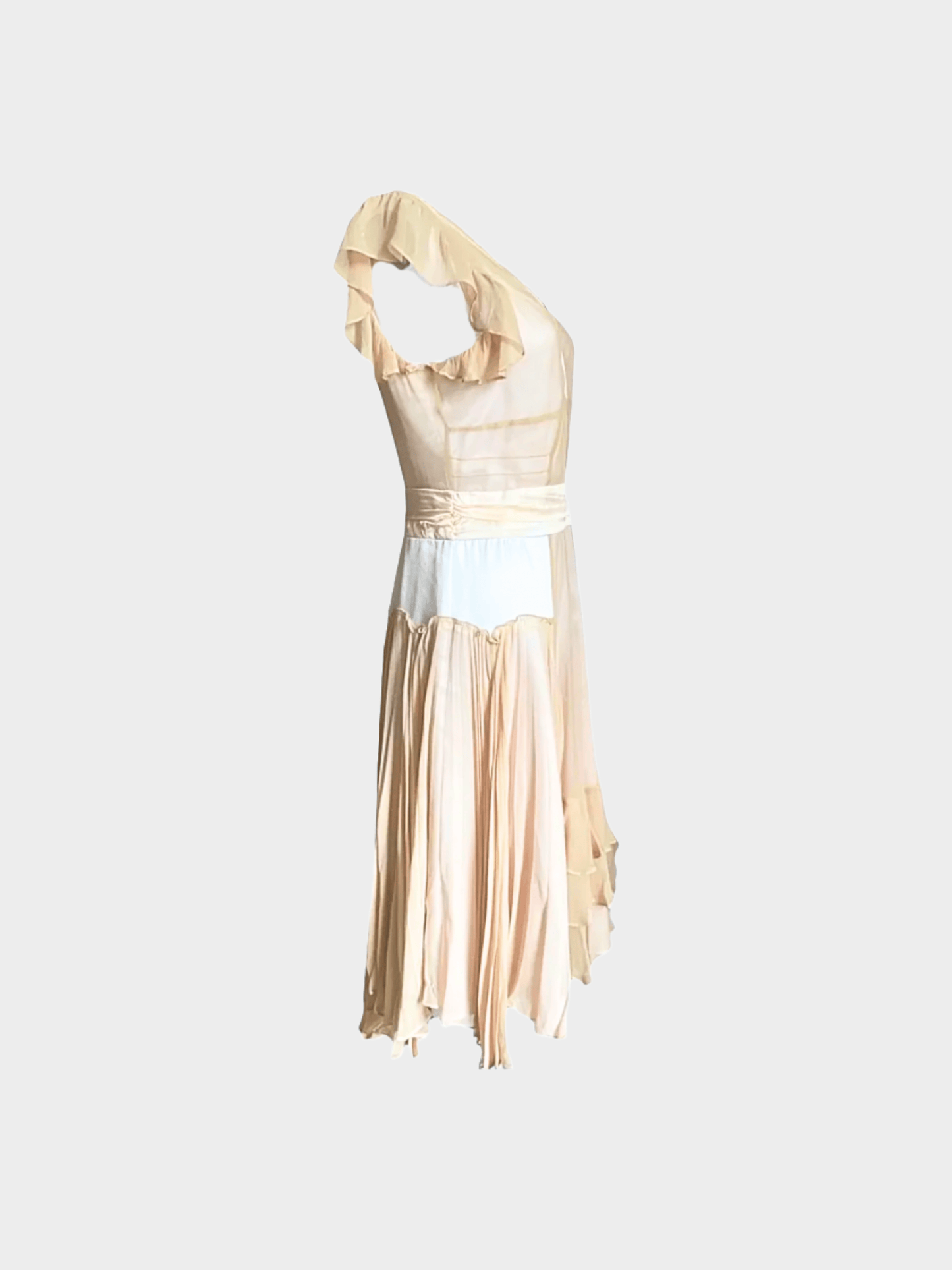 Chloe FW 2005 Runway Beige Silk Dress