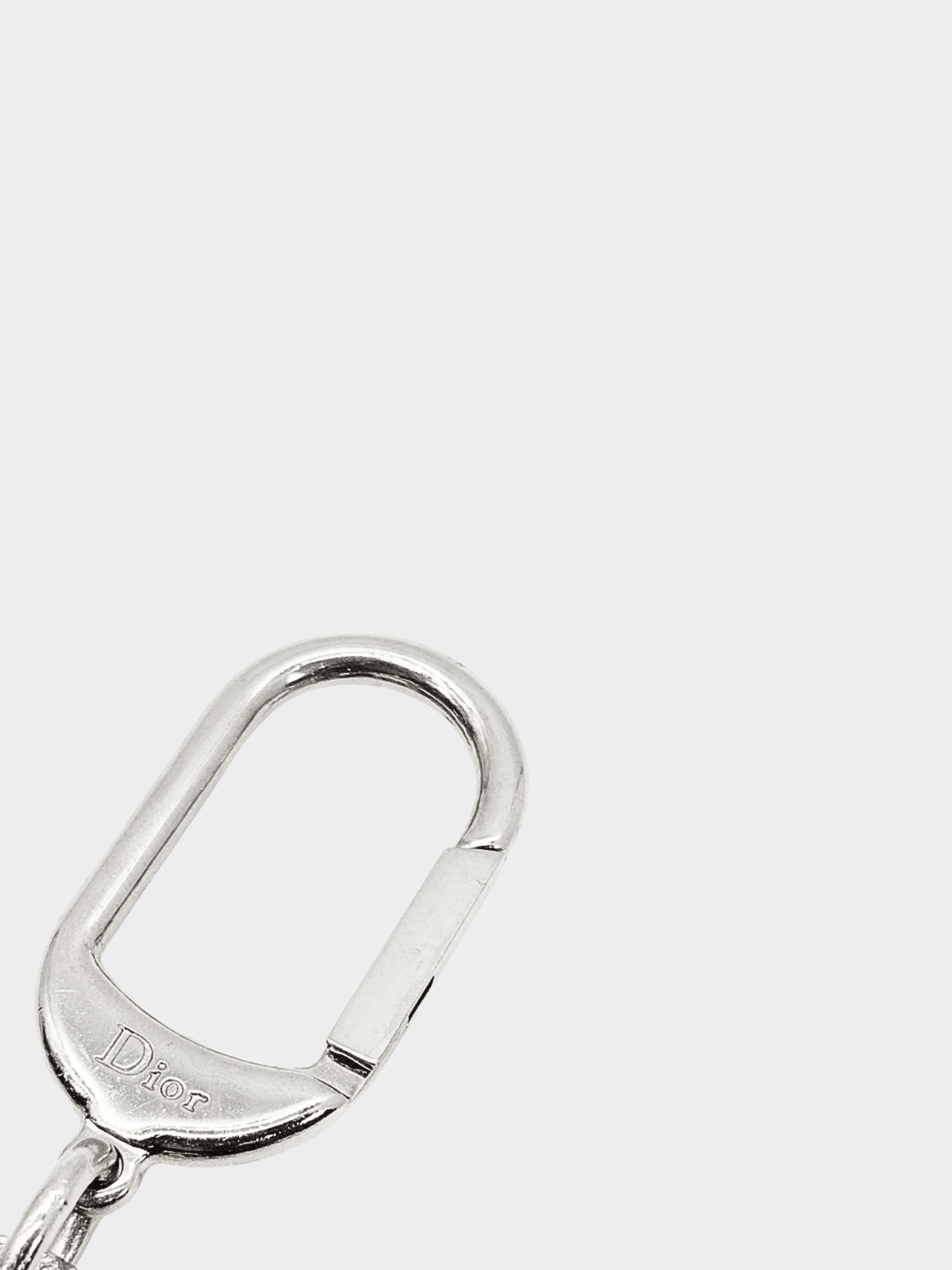 Christian Dior 2000s Silver DIOR Spell Out Charm Keychain