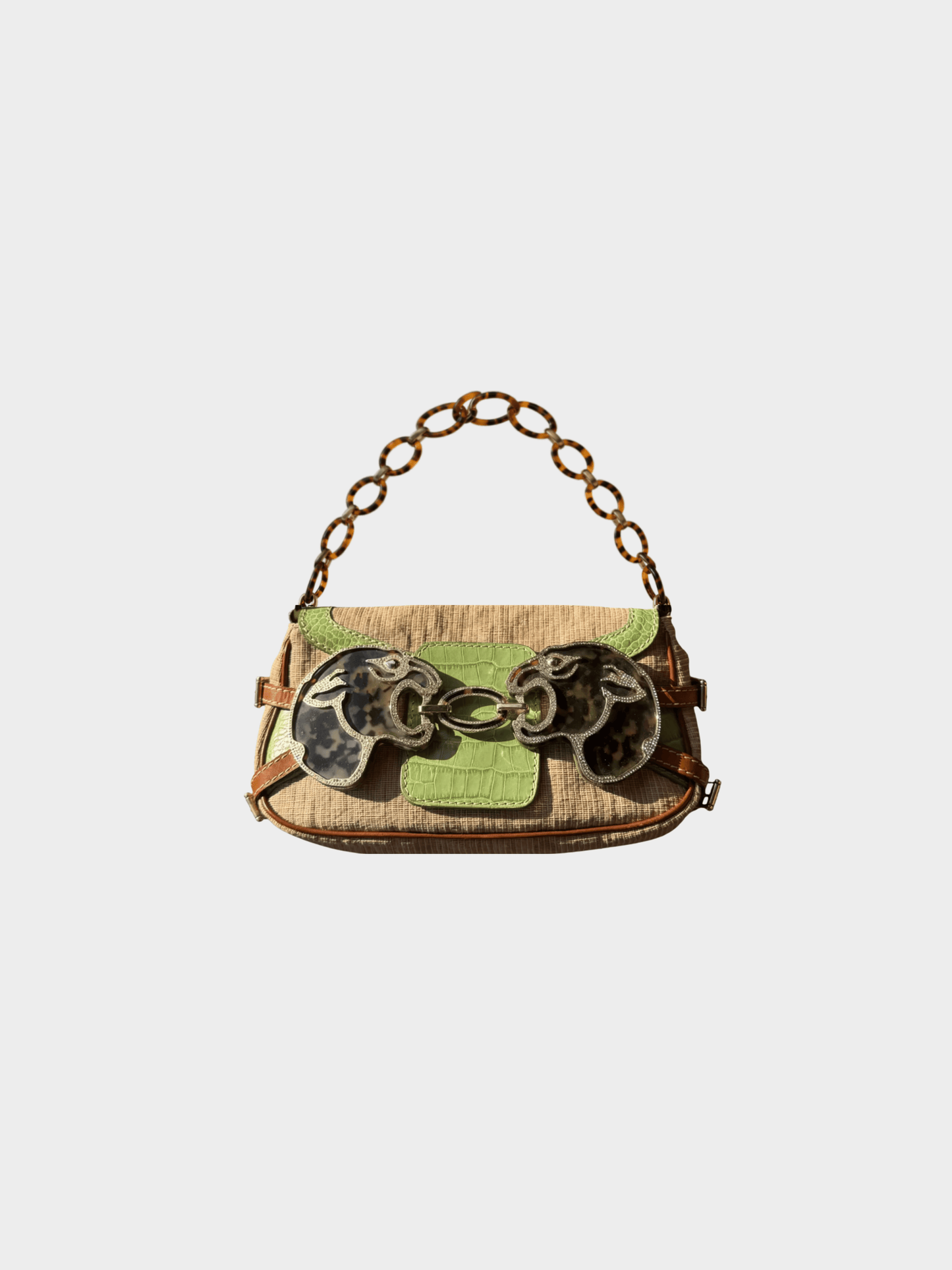 Valentino SS 2005 Runway Crocodile Embossed Leather Bag