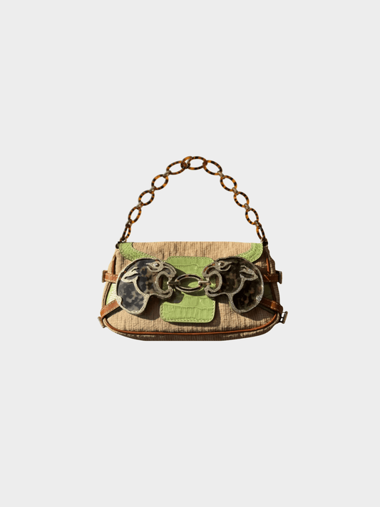 Valentino SS 2005 Runway Crocodile Embossed Leather Bag