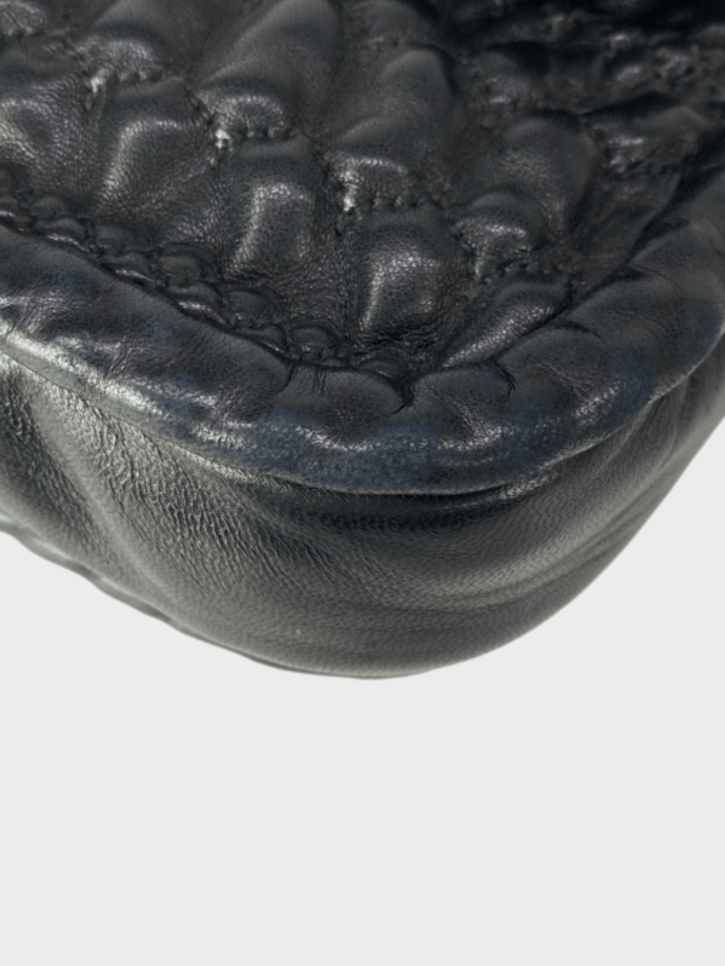 Chanel 2016 Black Crochet Lambskin CC Logo Bag