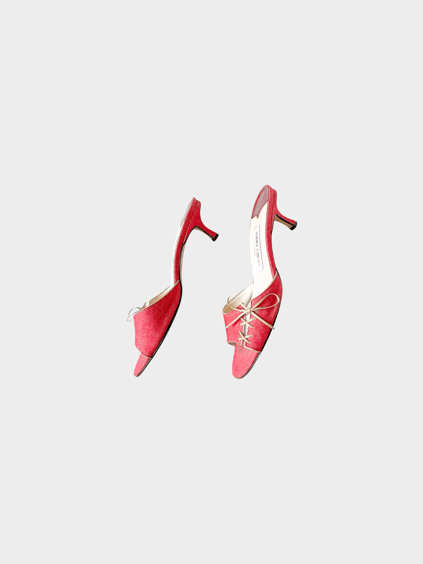 Jimmy Choo 2000s Fuchsia Canvas Mule Heels