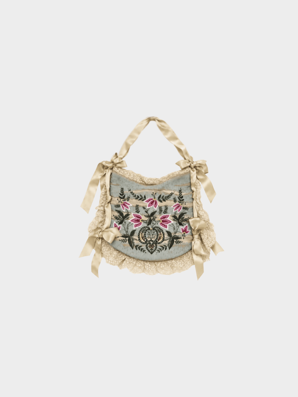 Valentino 2000s Embroidered Ribbon and Lace Bag