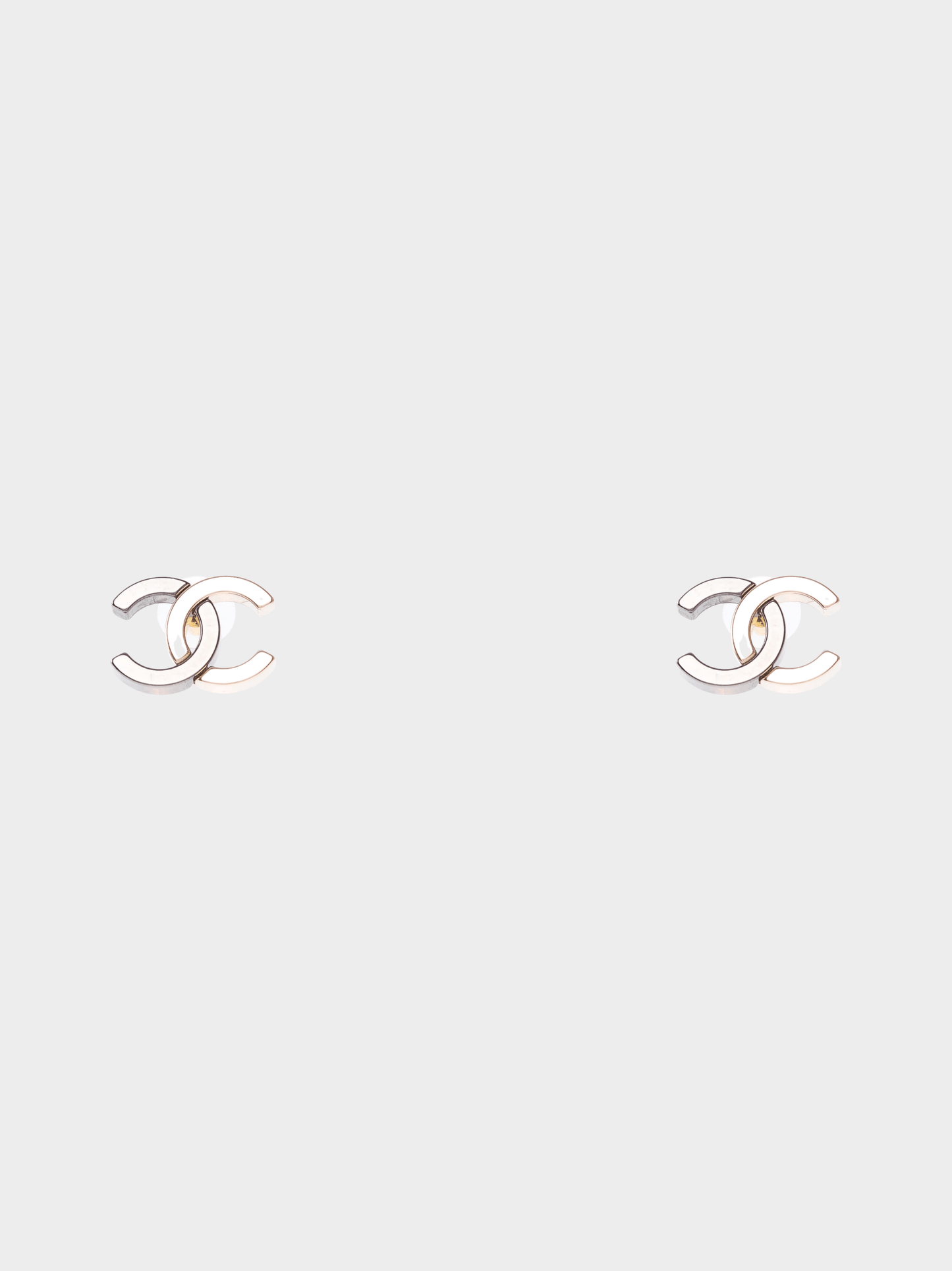 Chanel 2020s CC Silver and Gold Metal Earrings