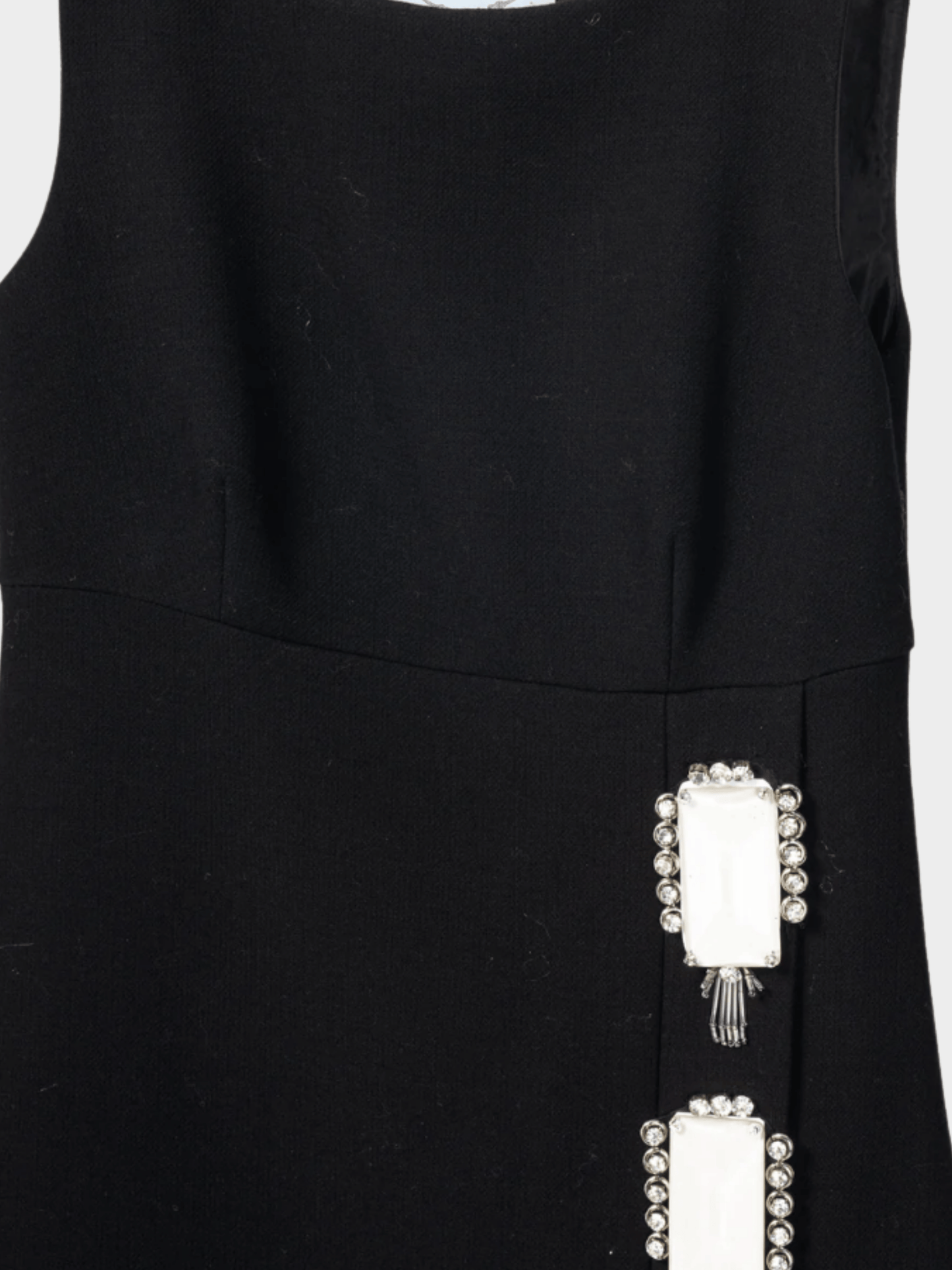 Prada AW 2012 Black Wool-Crepe Crystal-Embellished Dress