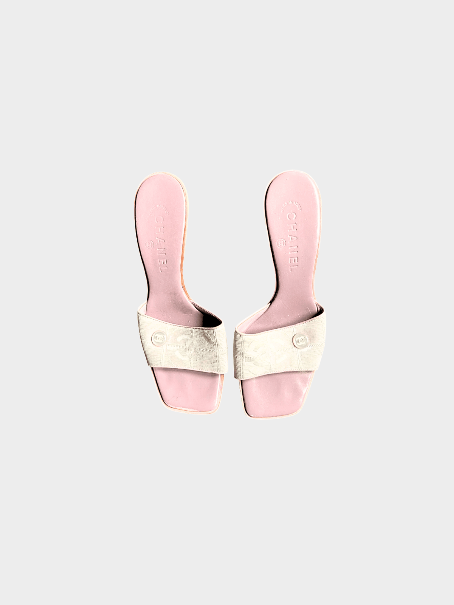 Chanel 2000s Pink Travel Line Canvas Heels