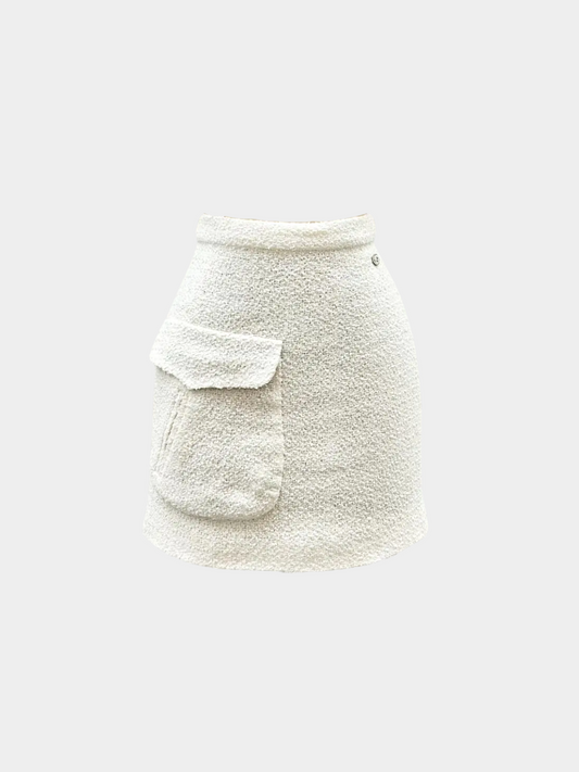 Chanel 2020 Ivory Tweed Mini Skirt
