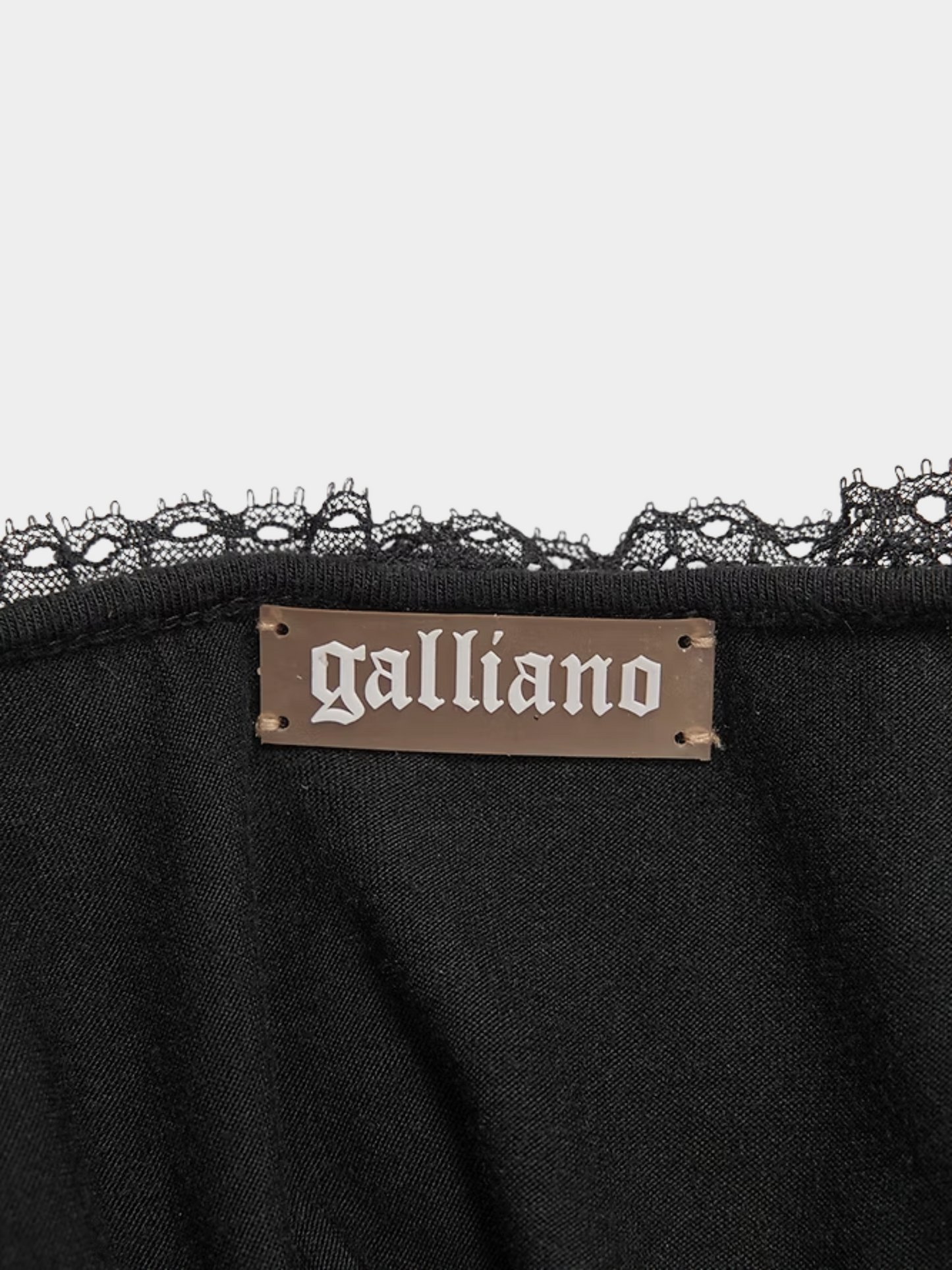 John Galliano 2000s Black Lace Trim Asymmetrical Babydoll Dress